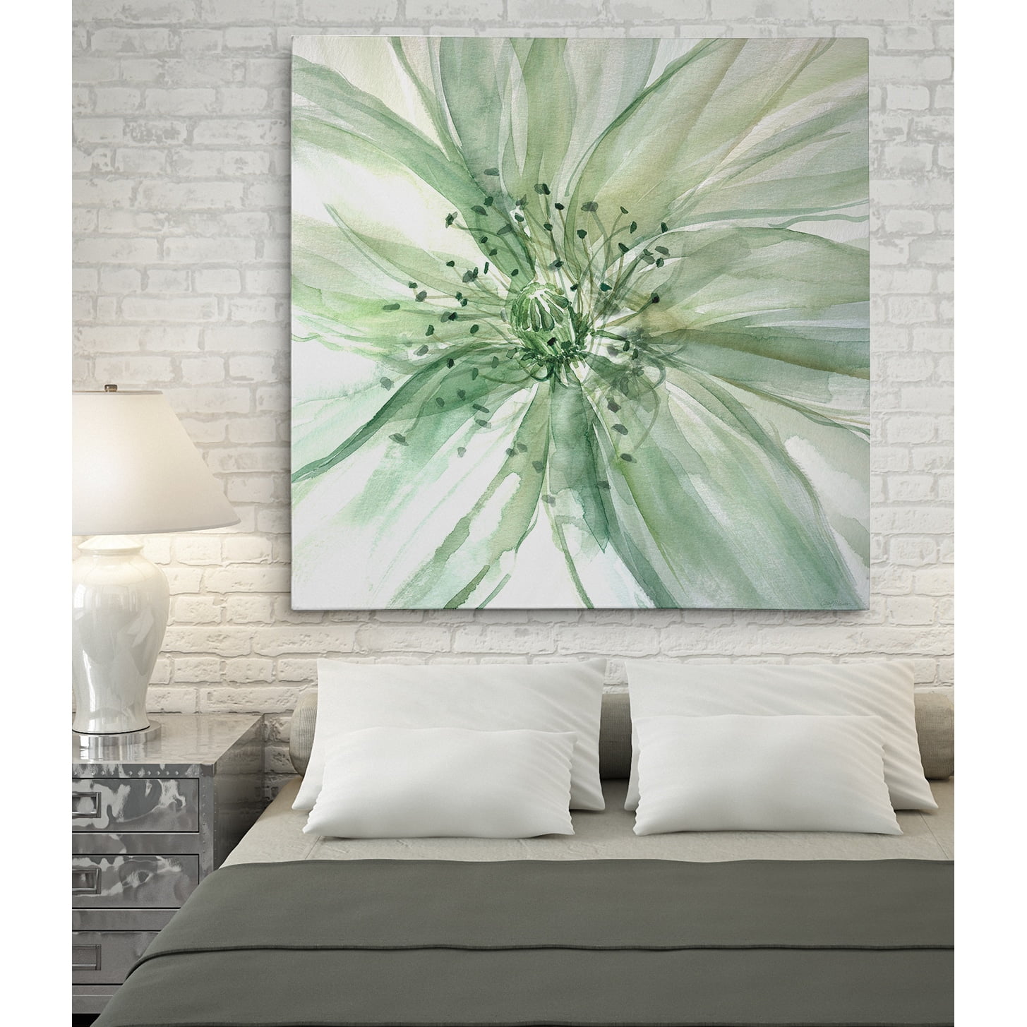 Macro Sage Flower Canvas Wall Art, 16 x 16
