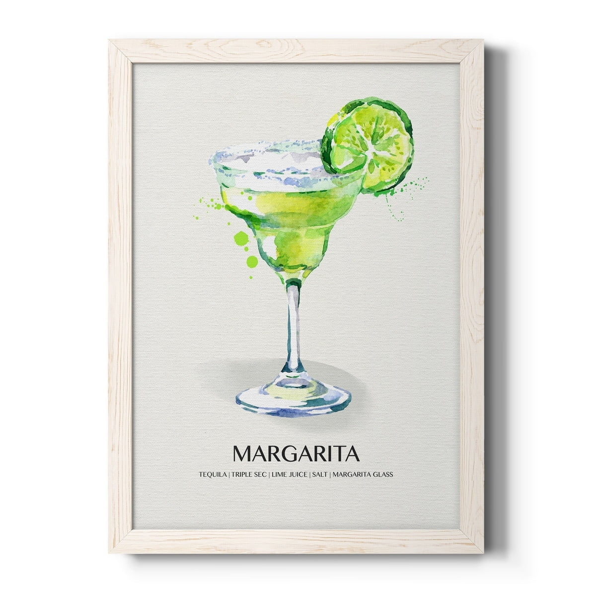 White Distressed Wood Framed Margarita Canvas Print