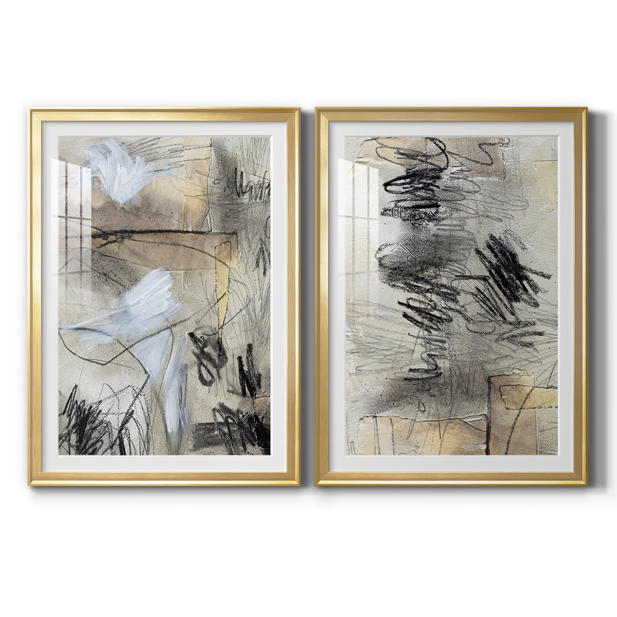 Wexford Home Masked Notes I Premium Framed Print, 22.5" x 30.5" - Ready to Hang, Gold (Set of 2)