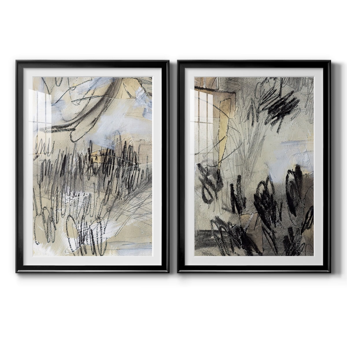 Wexford Home Masked Notes III Premium Framed Print, 22.5" x 30.5" - Ready to Hang, Black (Set of 2)