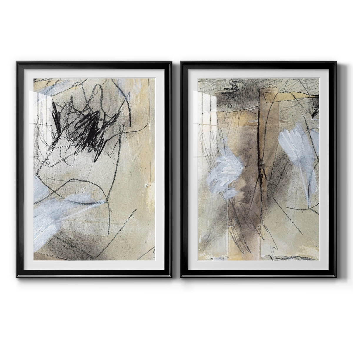 Wexford Home Masked Notes VII Premium Framed Print, 18.5" x 24.5" - Ready to Hang, Black (Set of 2)