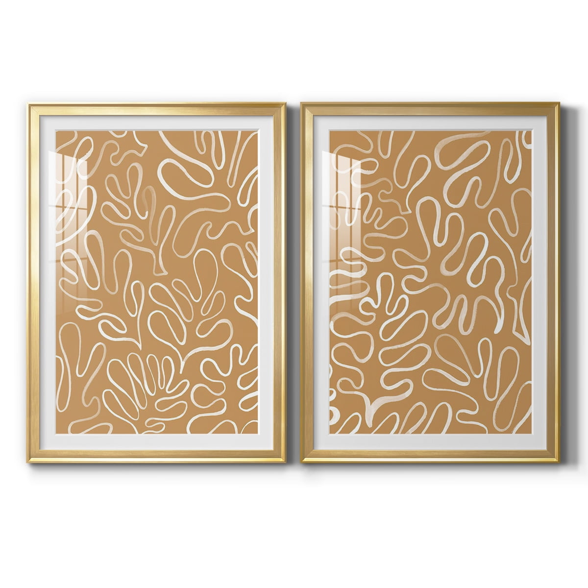 Wexford Home Matisse Pieces I Premium Framed Print, 30.5" x 42.5" - Ready to Hang, Gold (Set of 2)
