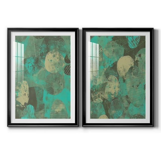 Wexford Home Minty Green Orbs I Premium Framed Print, 18.5" x 24.5" - Ready to Hang, Black (Set of 2)