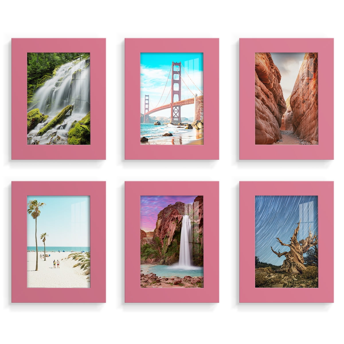 Wexford Home Modern 3.5" x 5" Hot Pink Picture Frame (Set of 6)