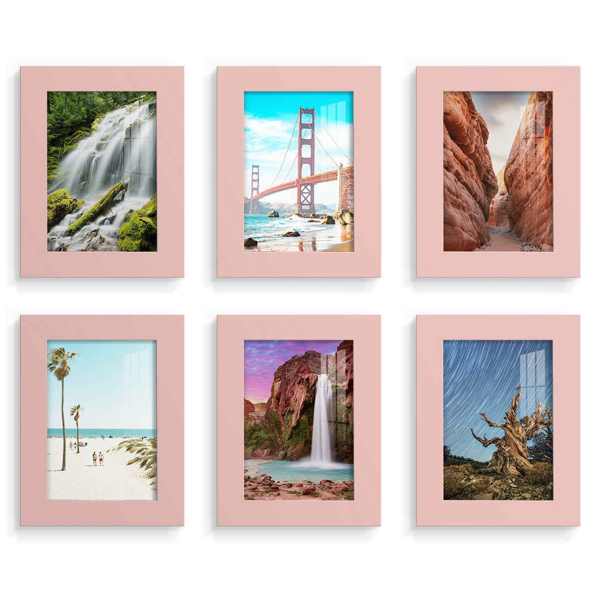 Wexford Home Modern 3.5" x 5" Pink Picture Frame (Set of 6)