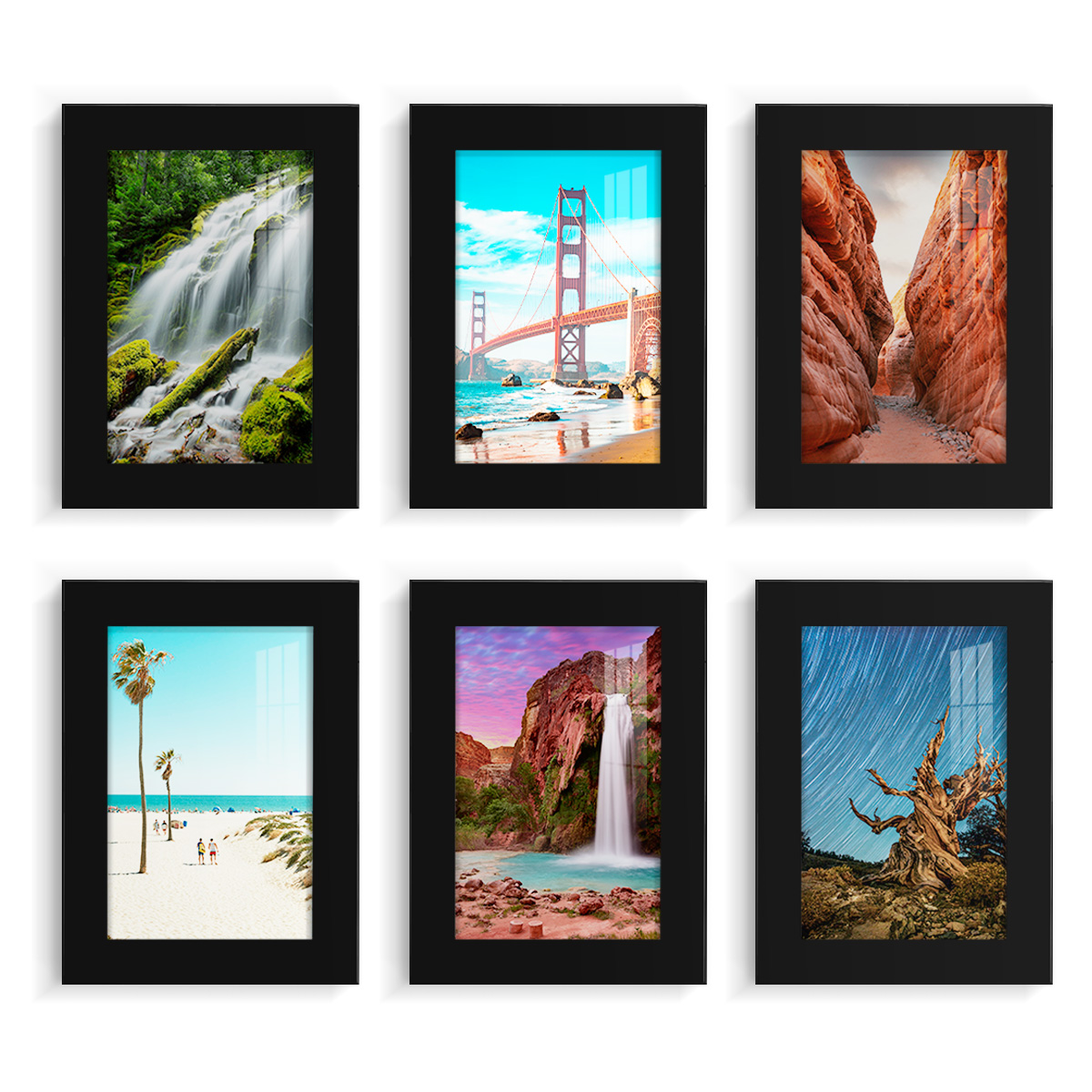 Wexford Home Modern 5" x 7" Black Picture Frame (Set of 6)