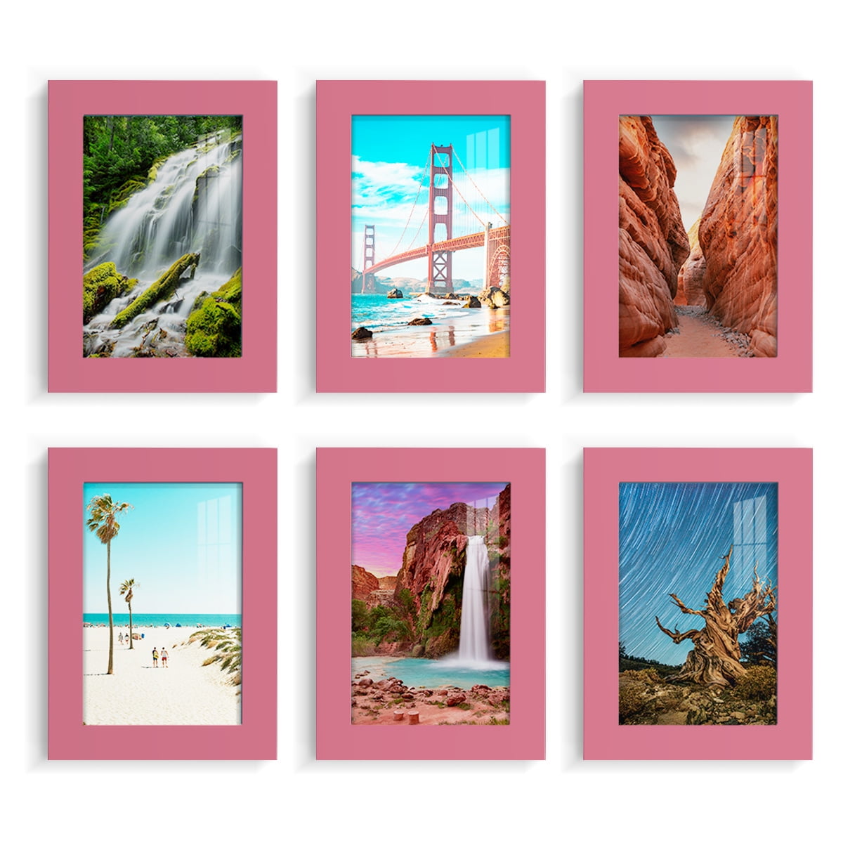 Wexford Home Modern 5" x 7" Hot Pink Picture Frame (Set of 6)