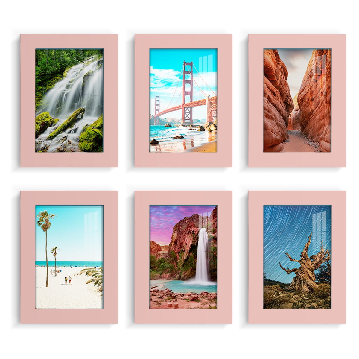 Wexford Home Modern 5" x 7" Pink Picture Frame (Set of 6)