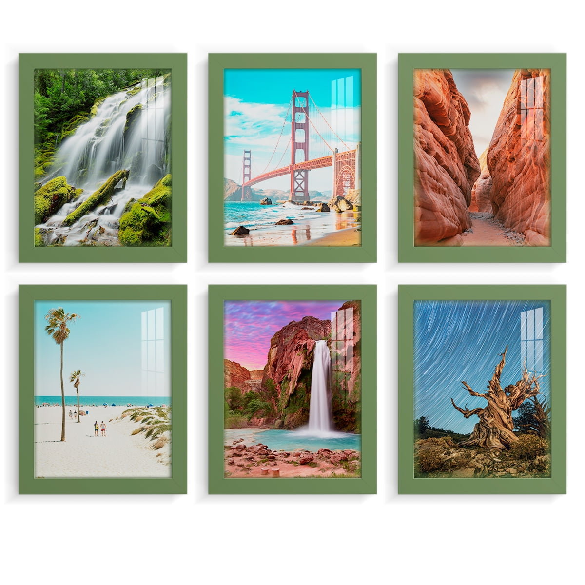 Wexford Home Modern 8" x 10" Green Picture Frame (Set of 6)