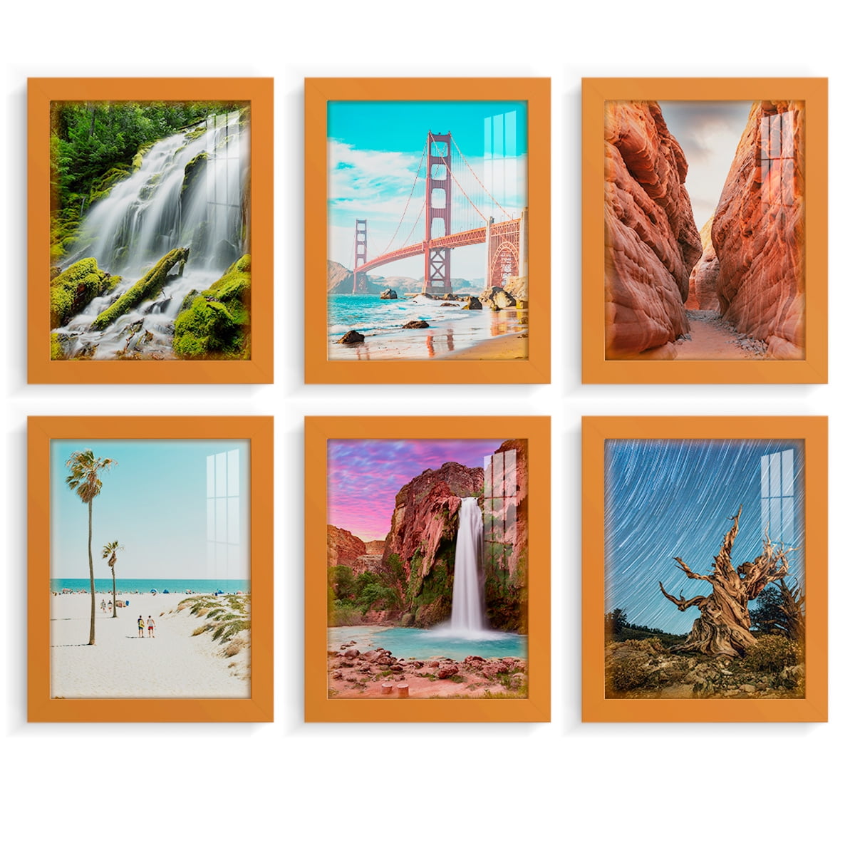 Wexford Home Modern 8" x 10" Orange Picture Frame (Set of 6)