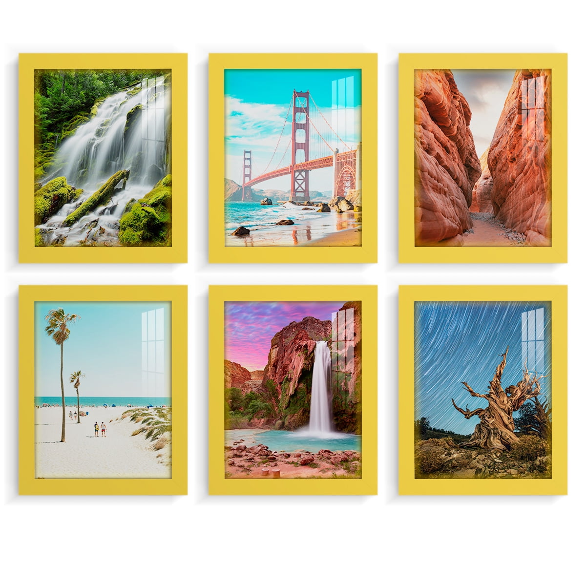 Wexford Home Modern 8" x 10" Yellow Picture Frame (Set of 6)