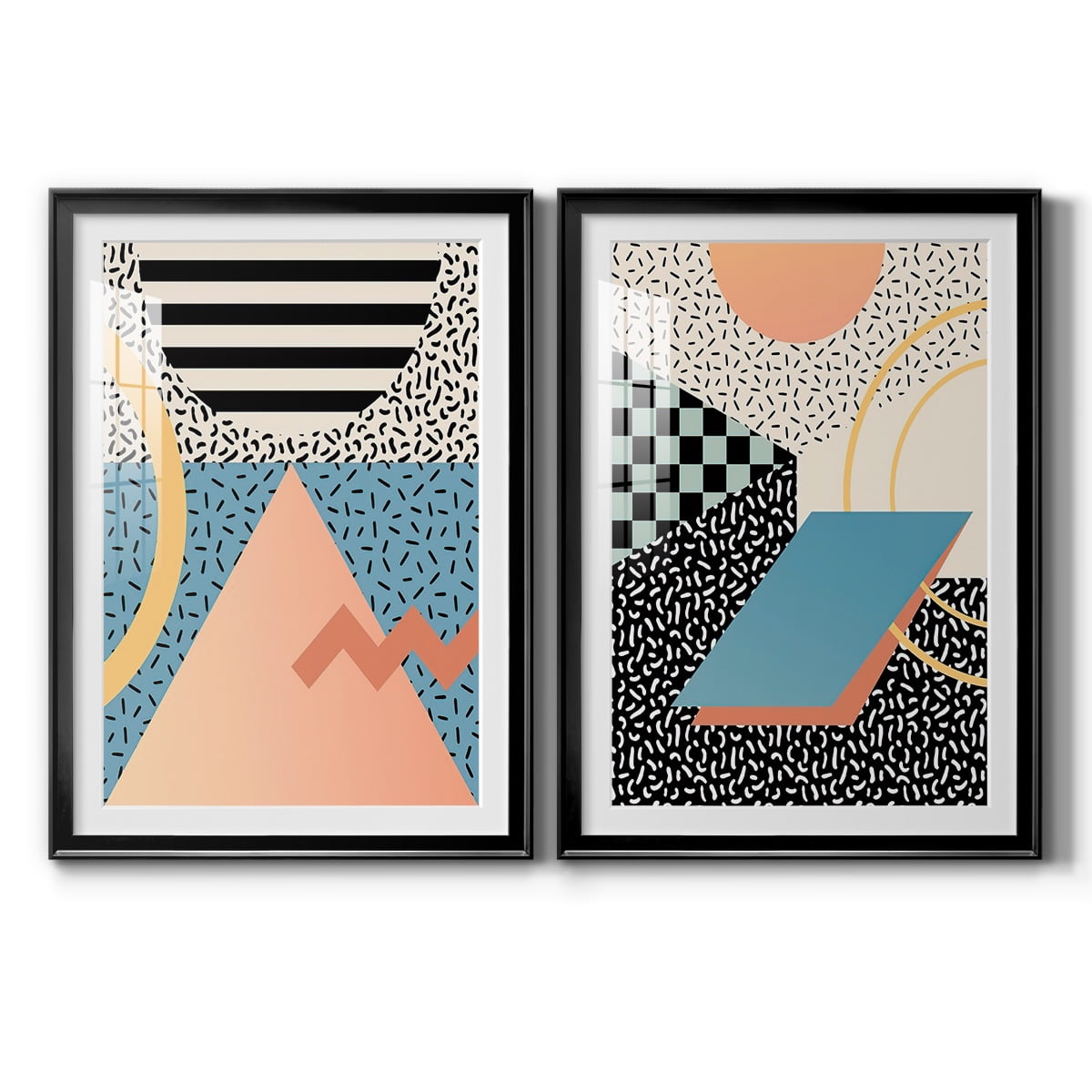Wexford Home Modern Memphis I Premium Framed Print, 30.5" x 42.5" - Ready to Hang, Black (Set of 2)