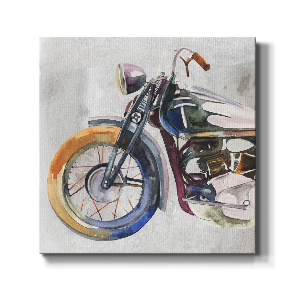 Wexford Home Moto Metal I-Premium Gallery Wrapped Canvas, 16" x 16" - Ready to Hang