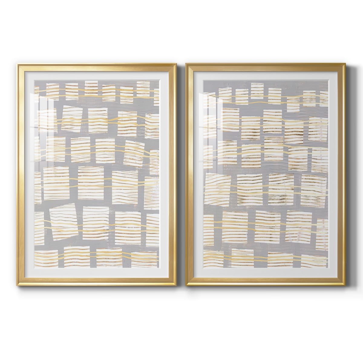 Wexford Home Networks I Premium Framed Print, 22.5" x 30.5" - Ready to Hang, Gold (Set of 2)