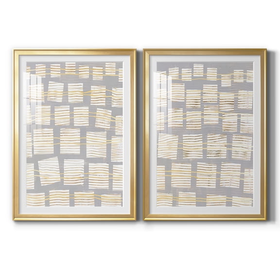 Wexford Home Networks I Premium Framed Print, 22.5" x 30.5" - Ready to Hang, Gold (Set of 2)