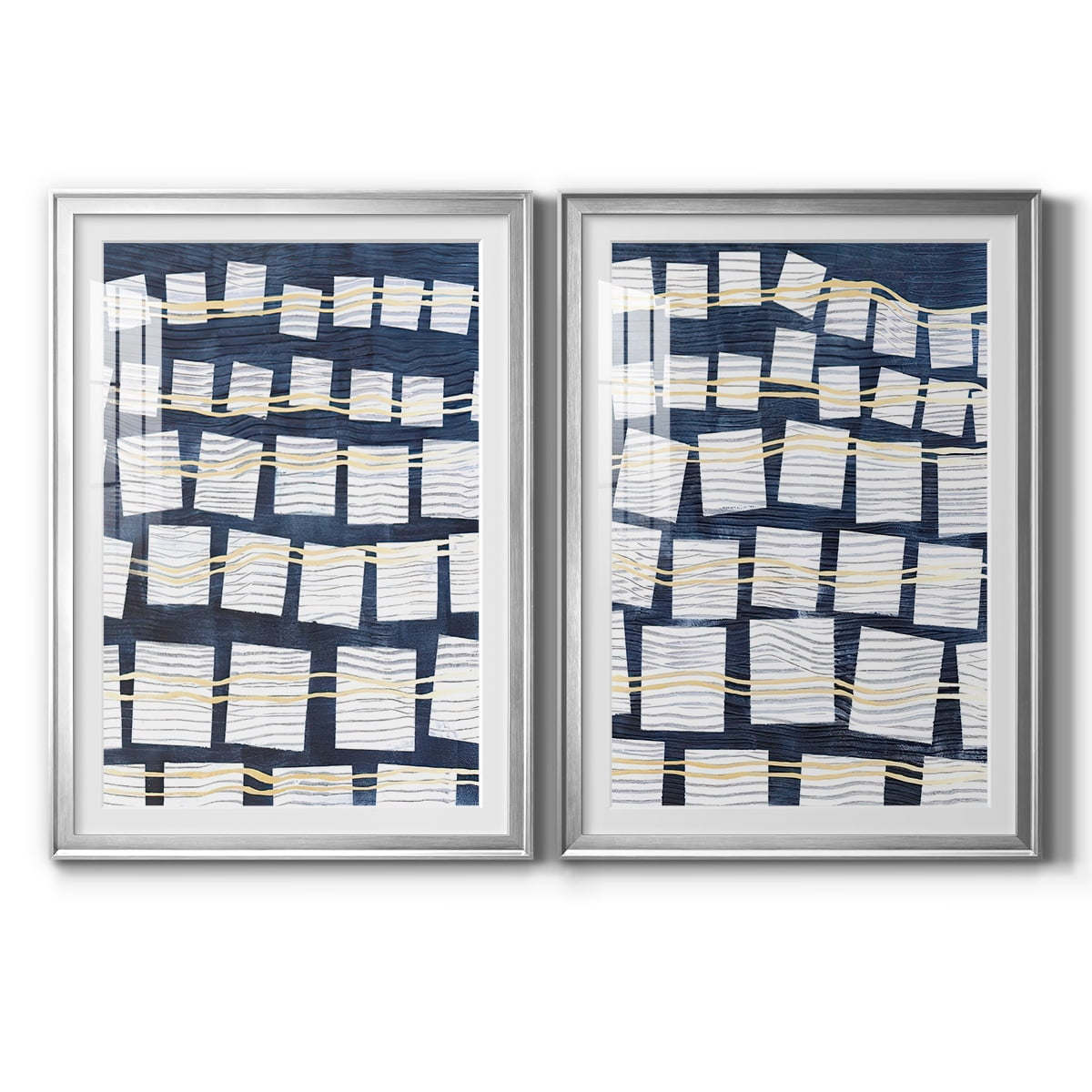 Wexford Home Networks III Premium Framed Print, 18.5" x 24.5" - Ready to Hang, Silver (Set of 2)