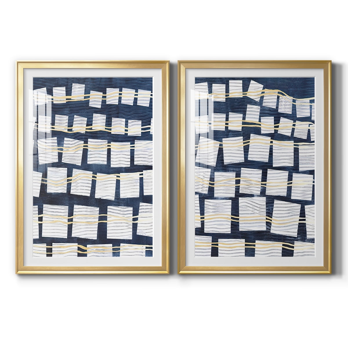 Wexford Home Networks III Premium Framed Print, 30.5" x 42.5" - Ready to Hang, Gold (Set of 2)