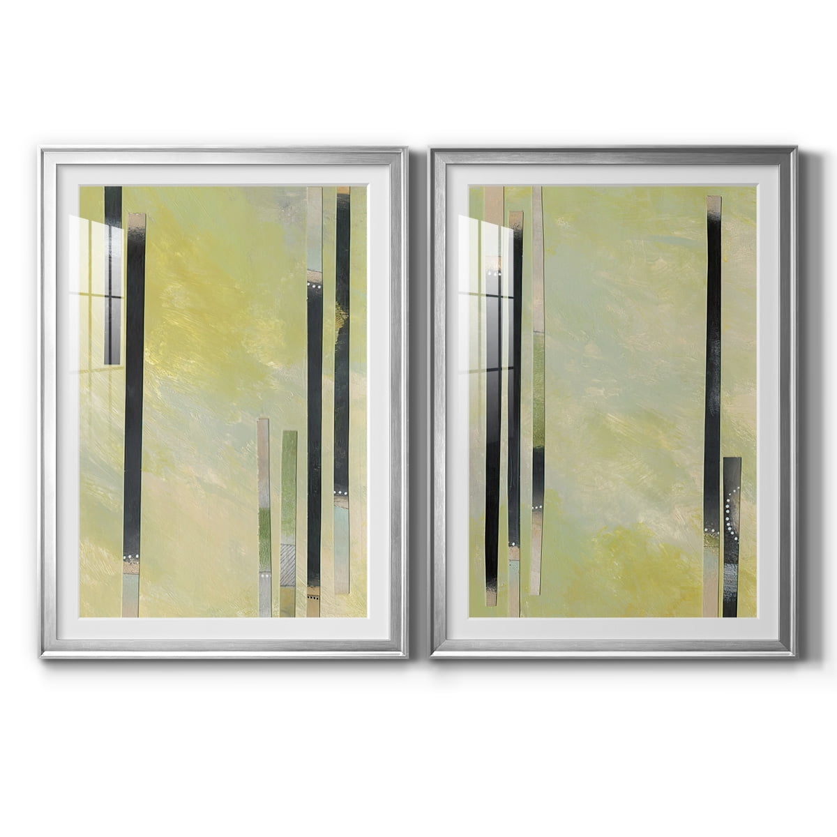 Wexford Home Neutral Assemblage I Premium Framed Print, 22.5" x 30.5" - Ready to Hang, Silver (Set of 2)