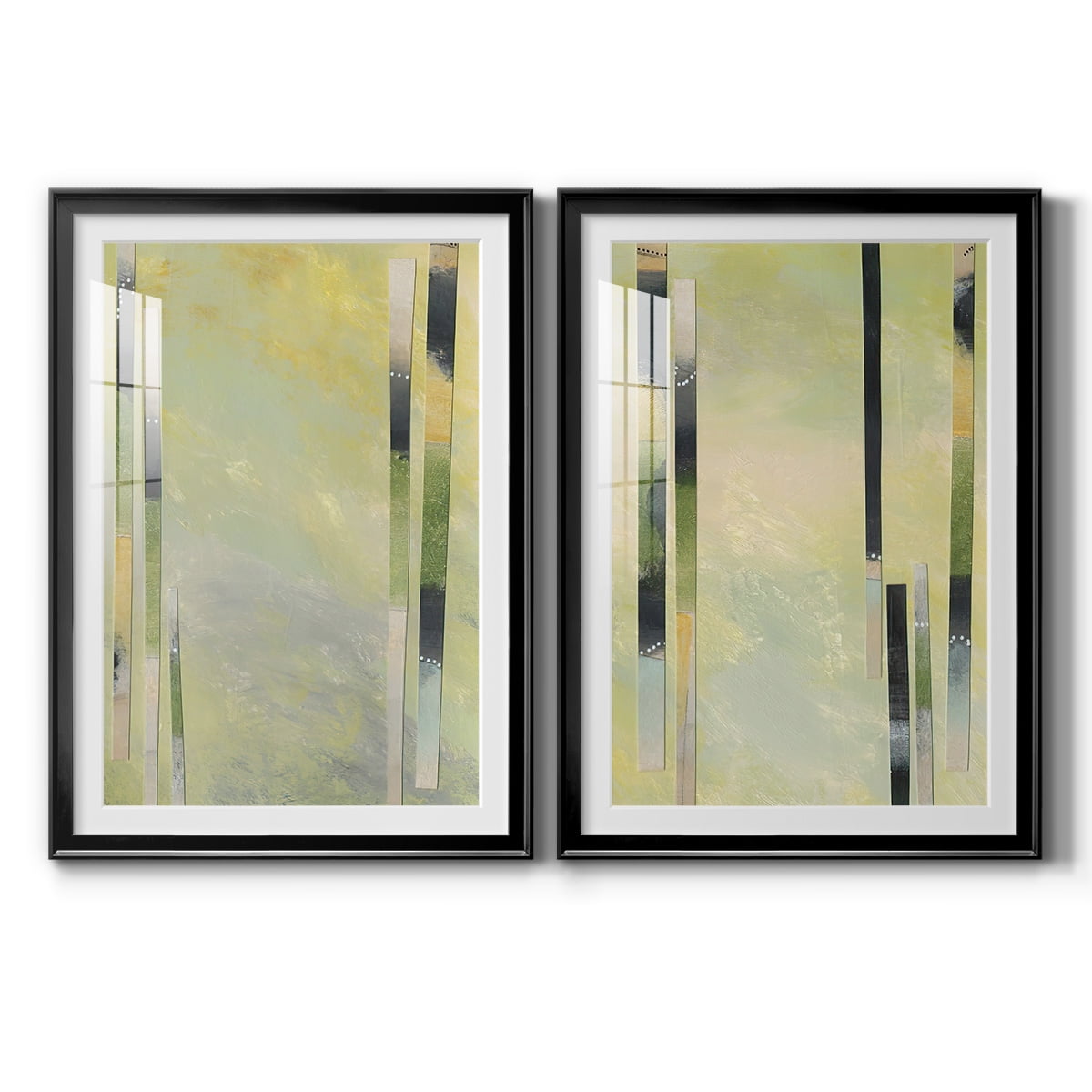 Wexford Home Neutral Assemblage III Premium Framed Print, 18.5" x 24.5" - Ready to Hang, Black (Set of 2)
