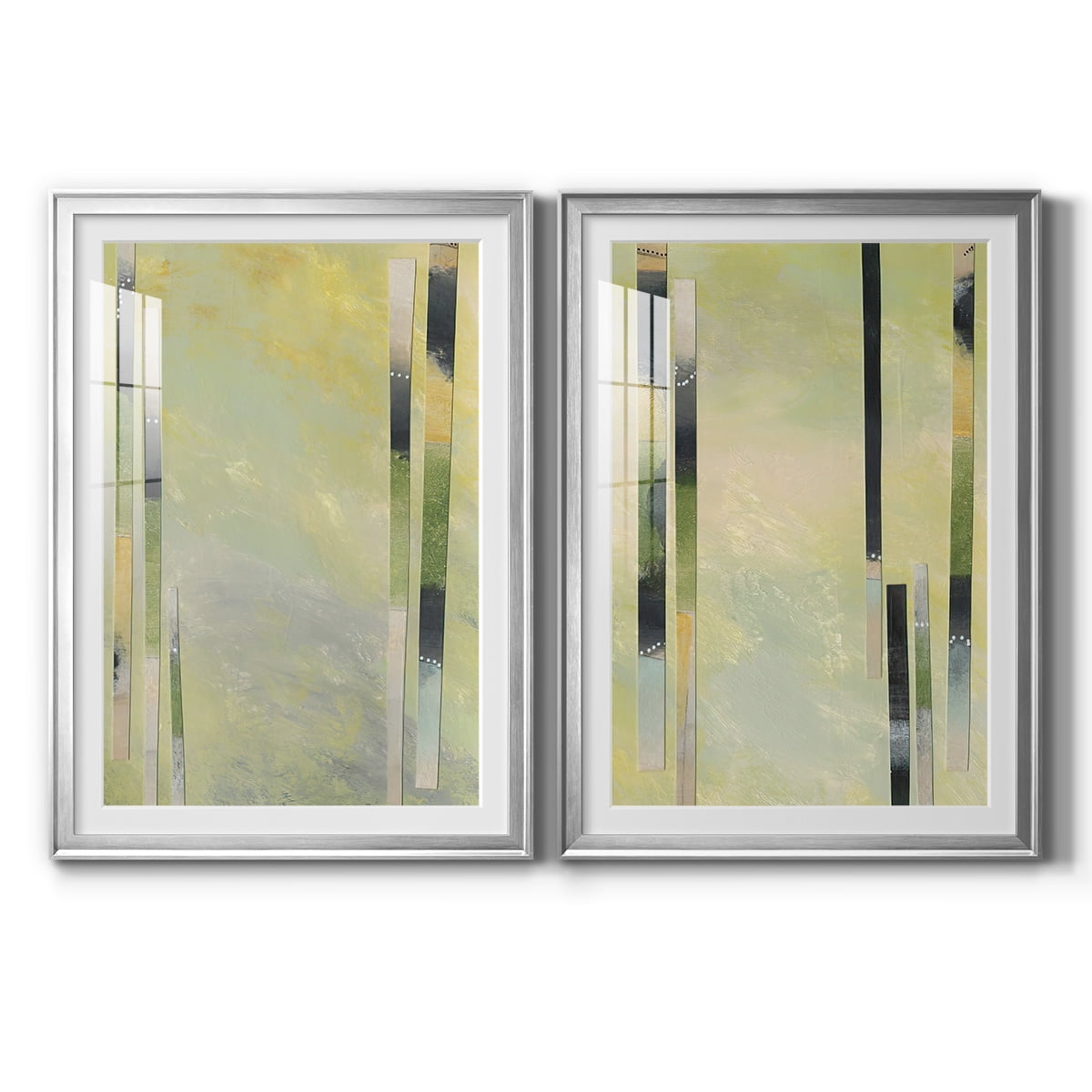Wexford Home Neutral Assemblage III Premium Framed Print, 30.5" x 42.5" - Ready to Hang, Silver (Set of 2)