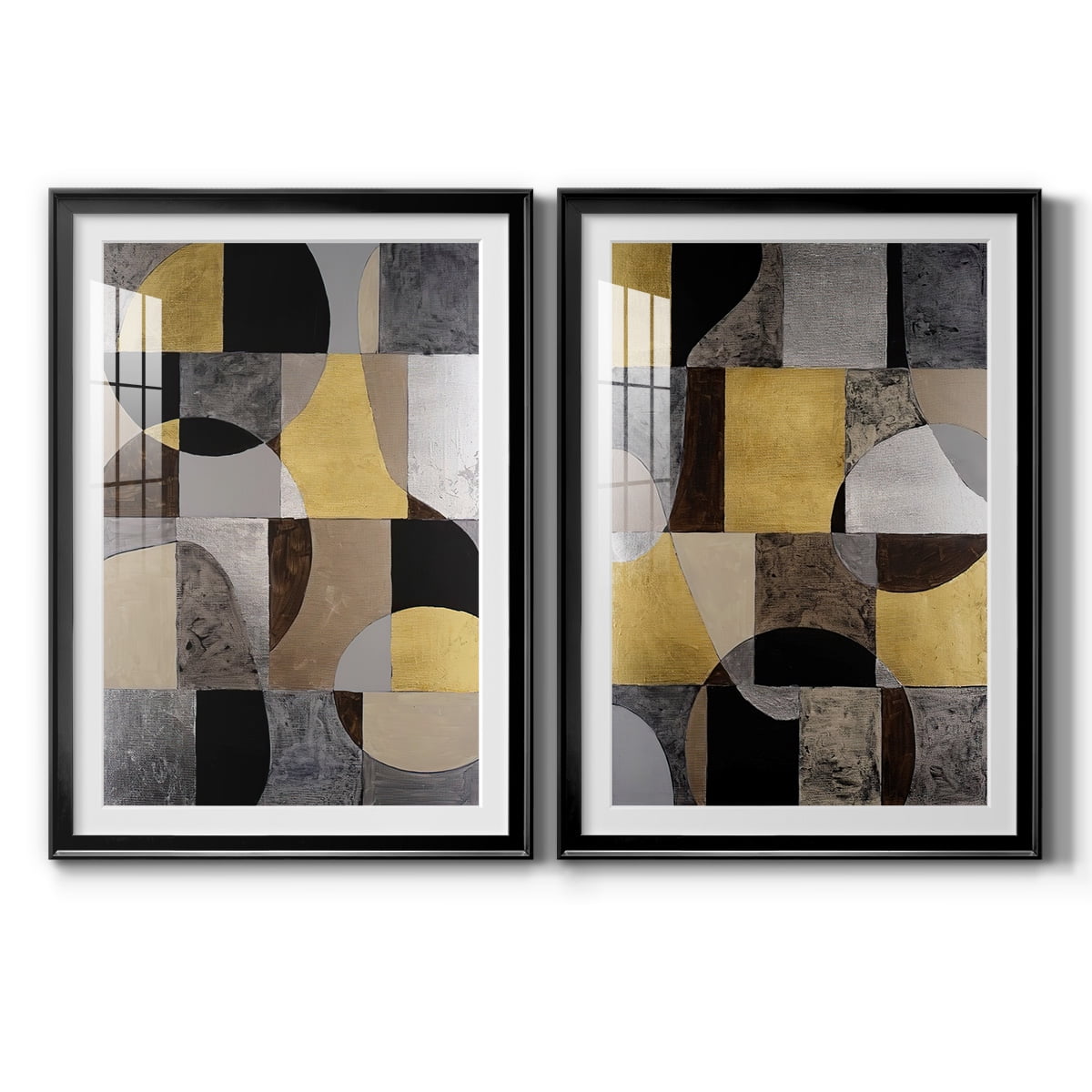 Wexford Home Neutral Framework I Premium Framed Print, 22.5" x 30.5" - Ready to Hang, Black (Set of 2)