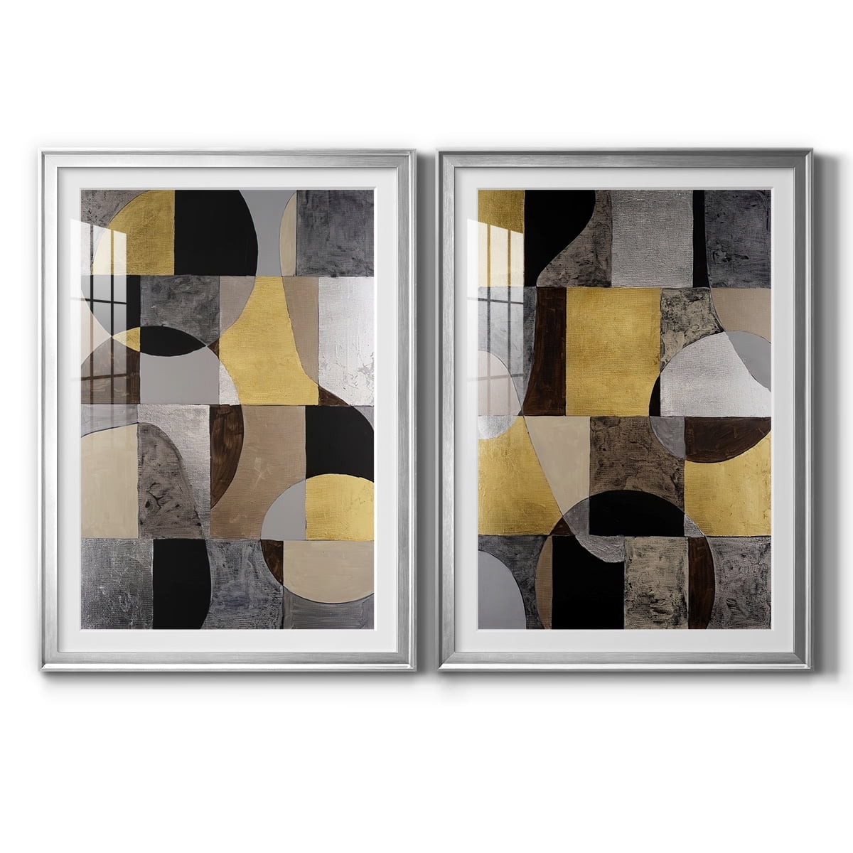 Wexford Home Neutral Framework I Premium Framed Print, 26.5" x 36.5" - Ready to Hang, Silver (Set of 2)