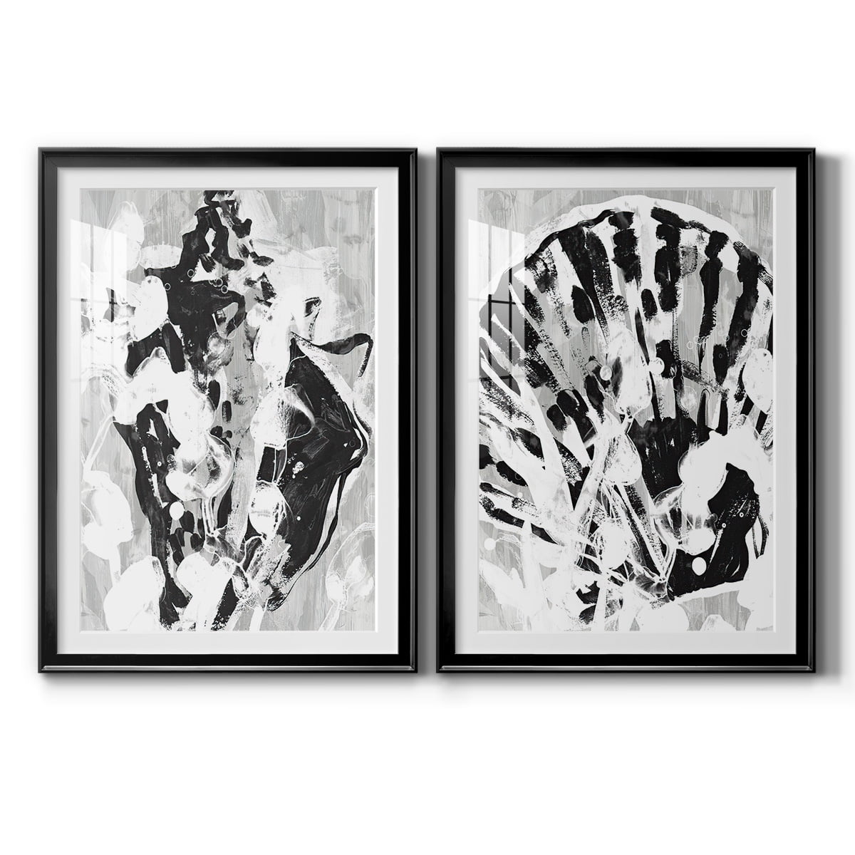 Wexford Home Ocean Inkblot I Premium Framed Print, 18.5" x 24.5" - Ready to Hang, Black (Set of 2)