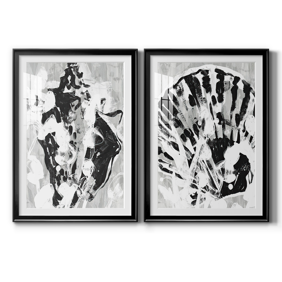 Wexford Home Ocean Inkblot I Premium Framed Print, 26.5" x 36.5" - Ready to Hang, Black (Set of 2)