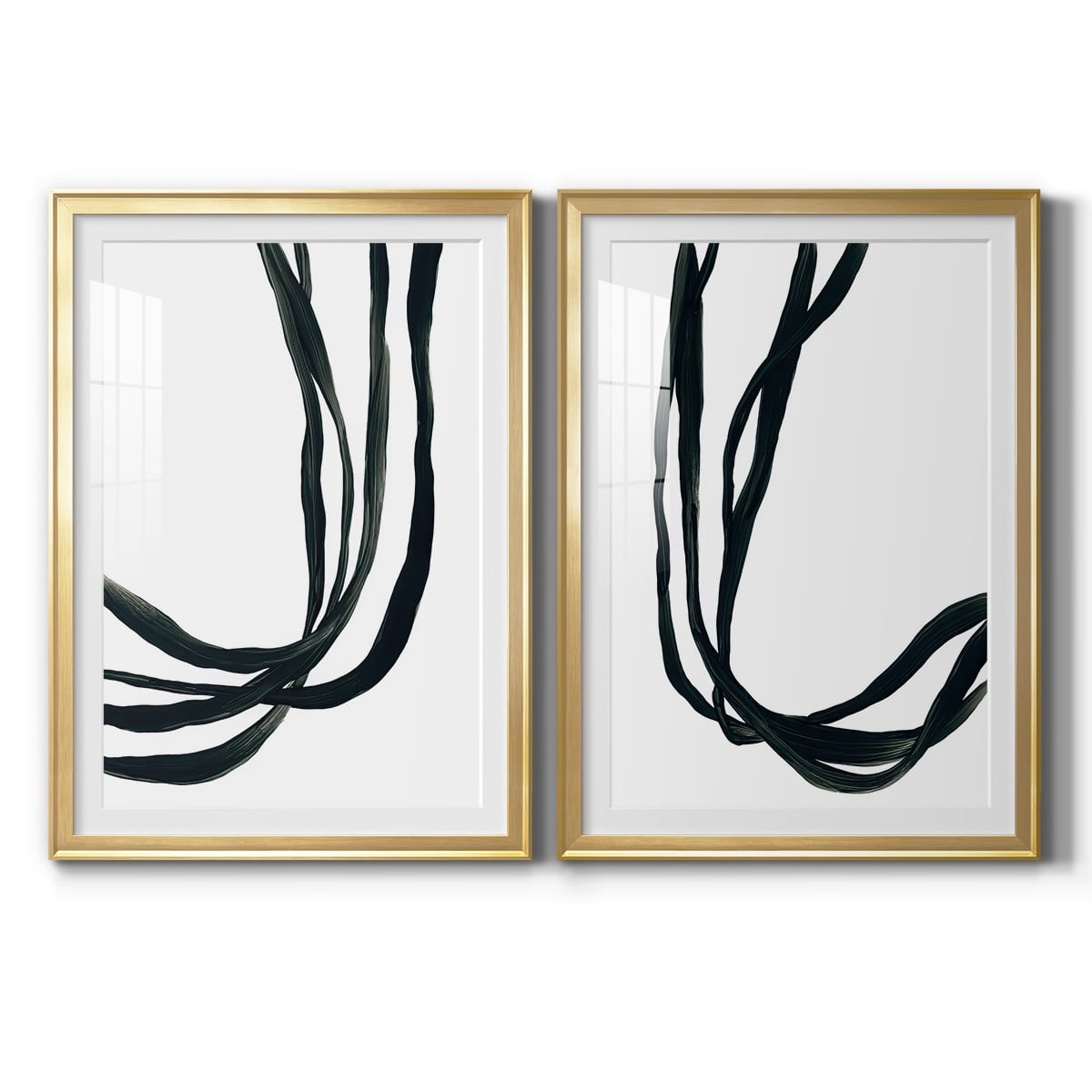 Wexford Home Onyx Ribbon I Premium Framed Print, 22.5" x 30.5" - Ready to Hang, Gold (Set of 2)