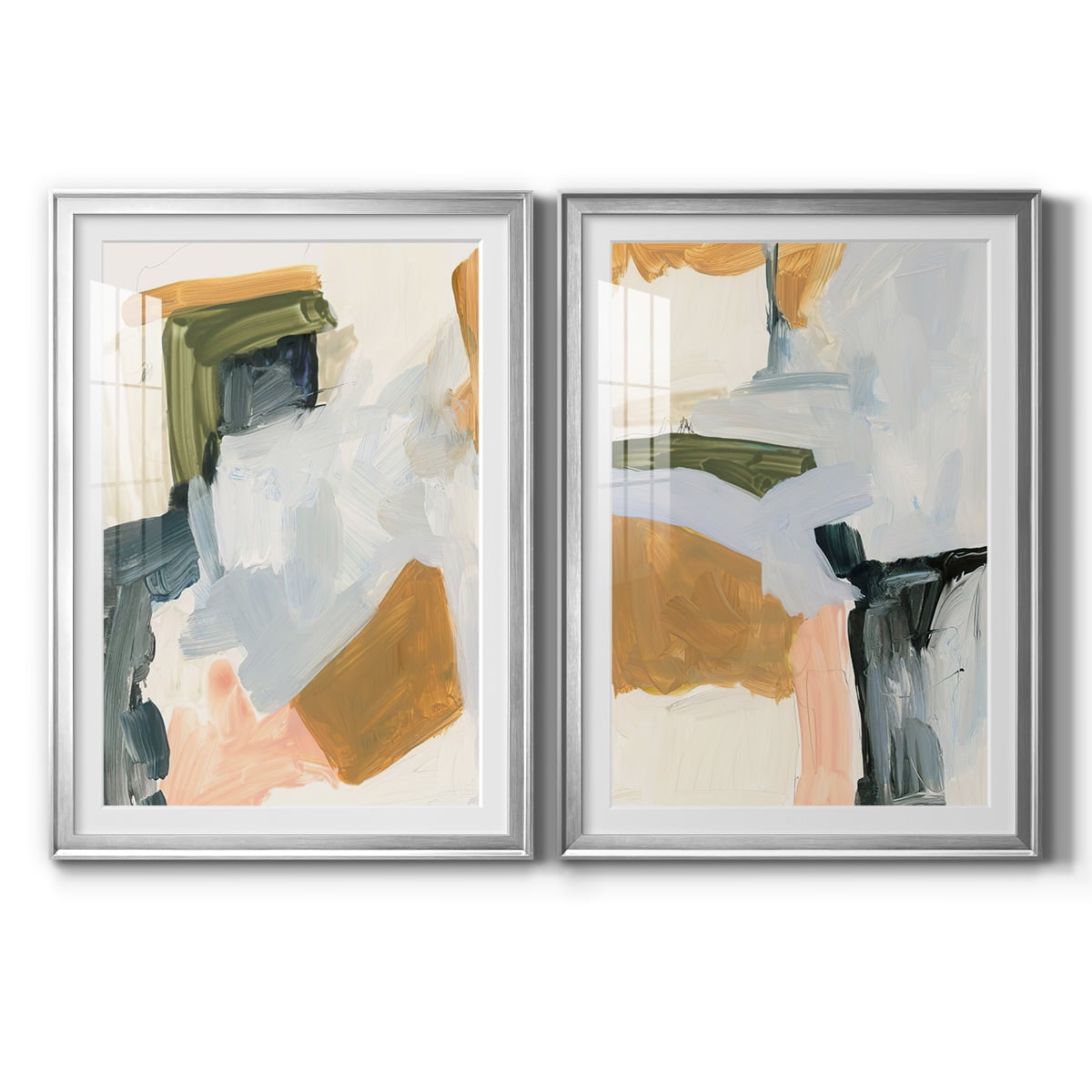 Wexford Home Palette Meld I Premium Framed Print, 18.5" x 24.5" - Ready to Hang, Silver (Set of 2)
