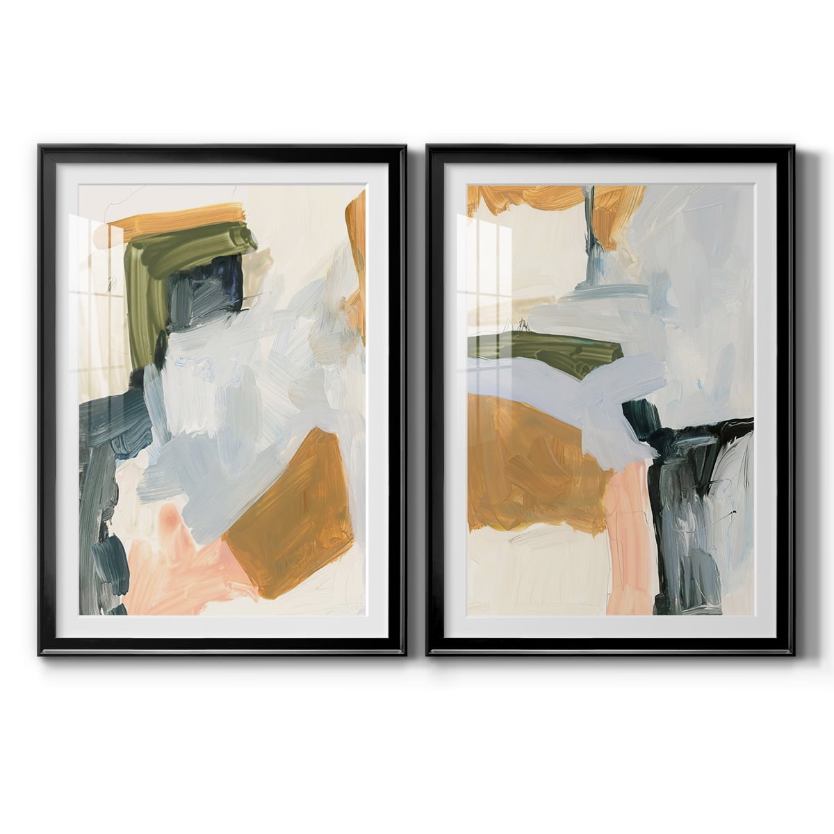 Wexford Home Palette Meld I Premium Framed Print, 22.5" x 30.5" - Ready to Hang, Black (Set of 2)