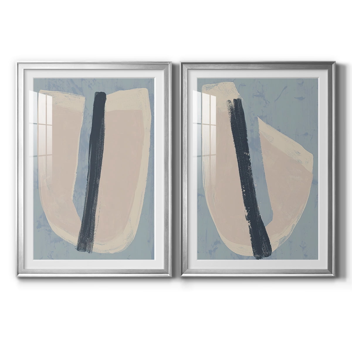Wexford Home Paper Slice I Premium Framed Print, 18.5" x 24.5" - Ready to Hang, Silver (Set of 2)