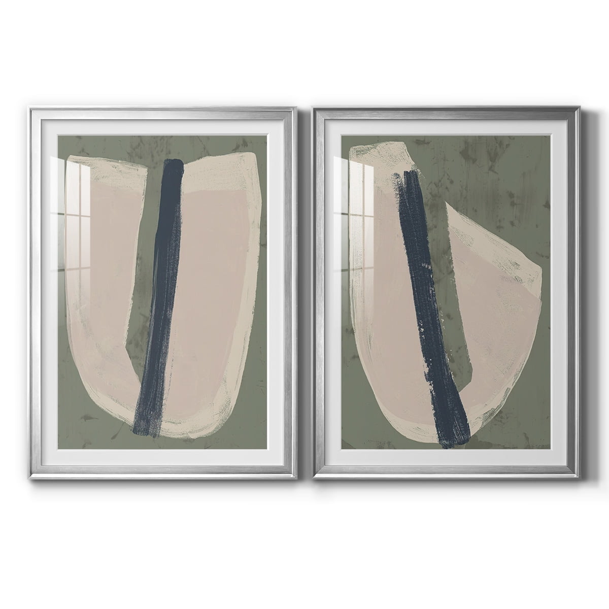 Wexford Home Paper Slice III Premium Framed Print, 26.5" x 36.5" - Ready to Hang, Silver (Set of 2)