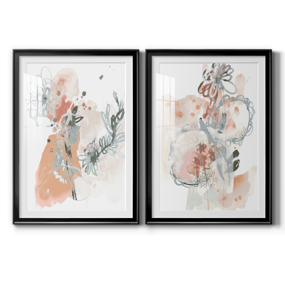 Wexford Home Petal Drift I Premium Framed Print, 18.5" x 24.5" - Ready to Hang, Black (Set of 2)