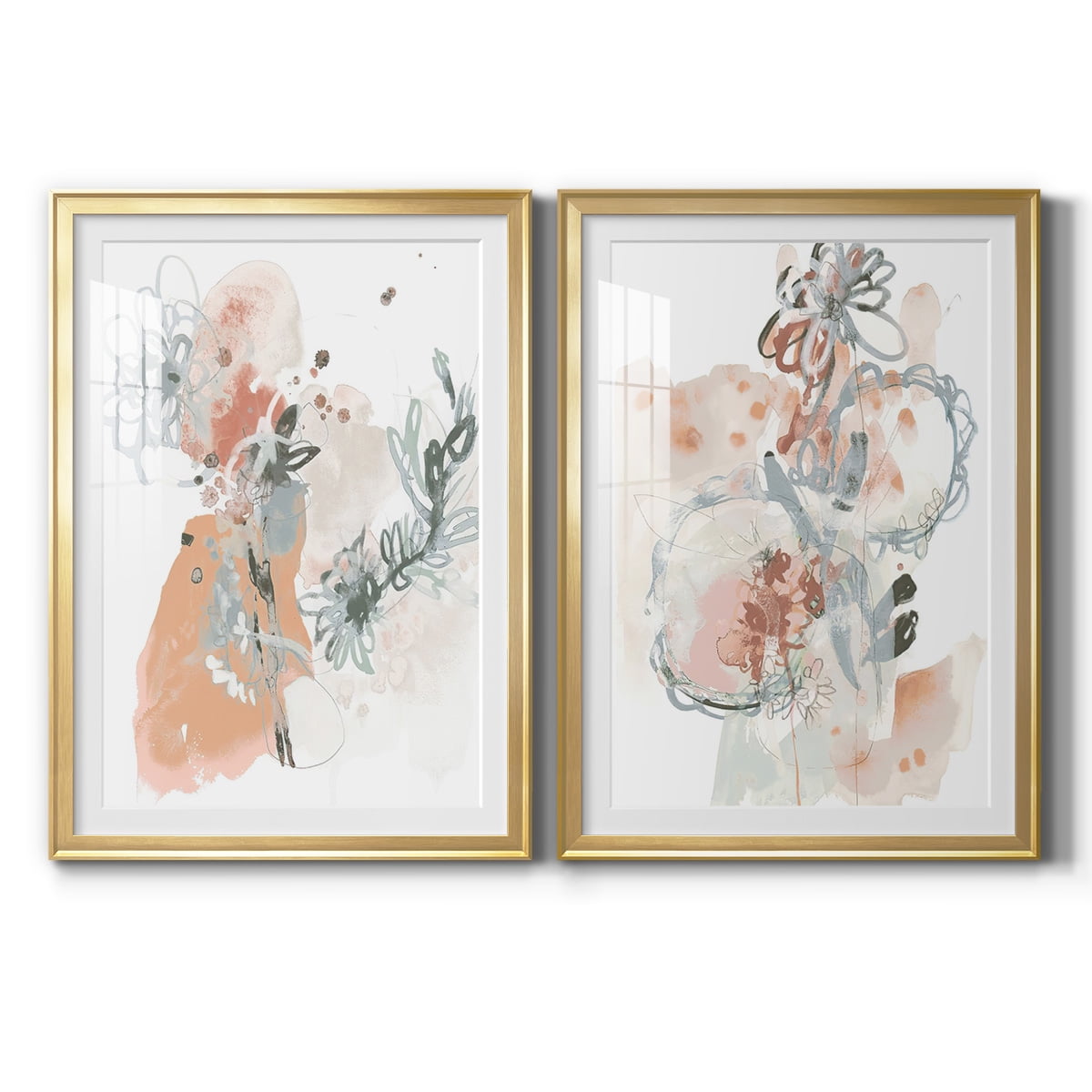 Wexford Home Petal Drift I Premium Framed Print, 18.5" x 24.5" - Ready to Hang, Gold (Set of 2)