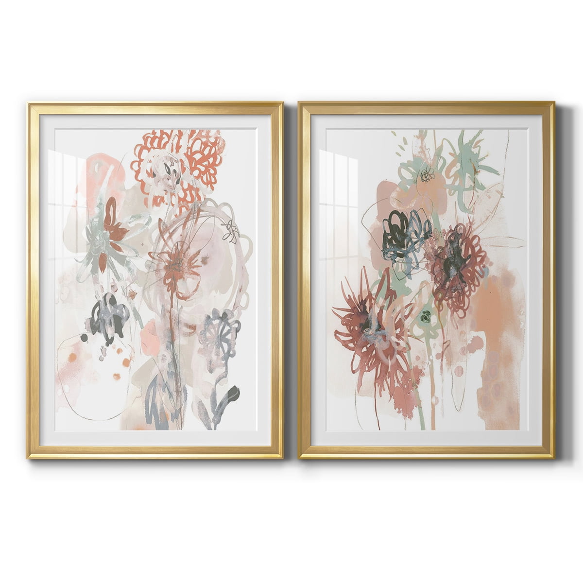 Wexford Home Petal Drift III Premium Framed Print, 18.5" x 24.5" - Ready to Hang, Gold (Set of 2)
