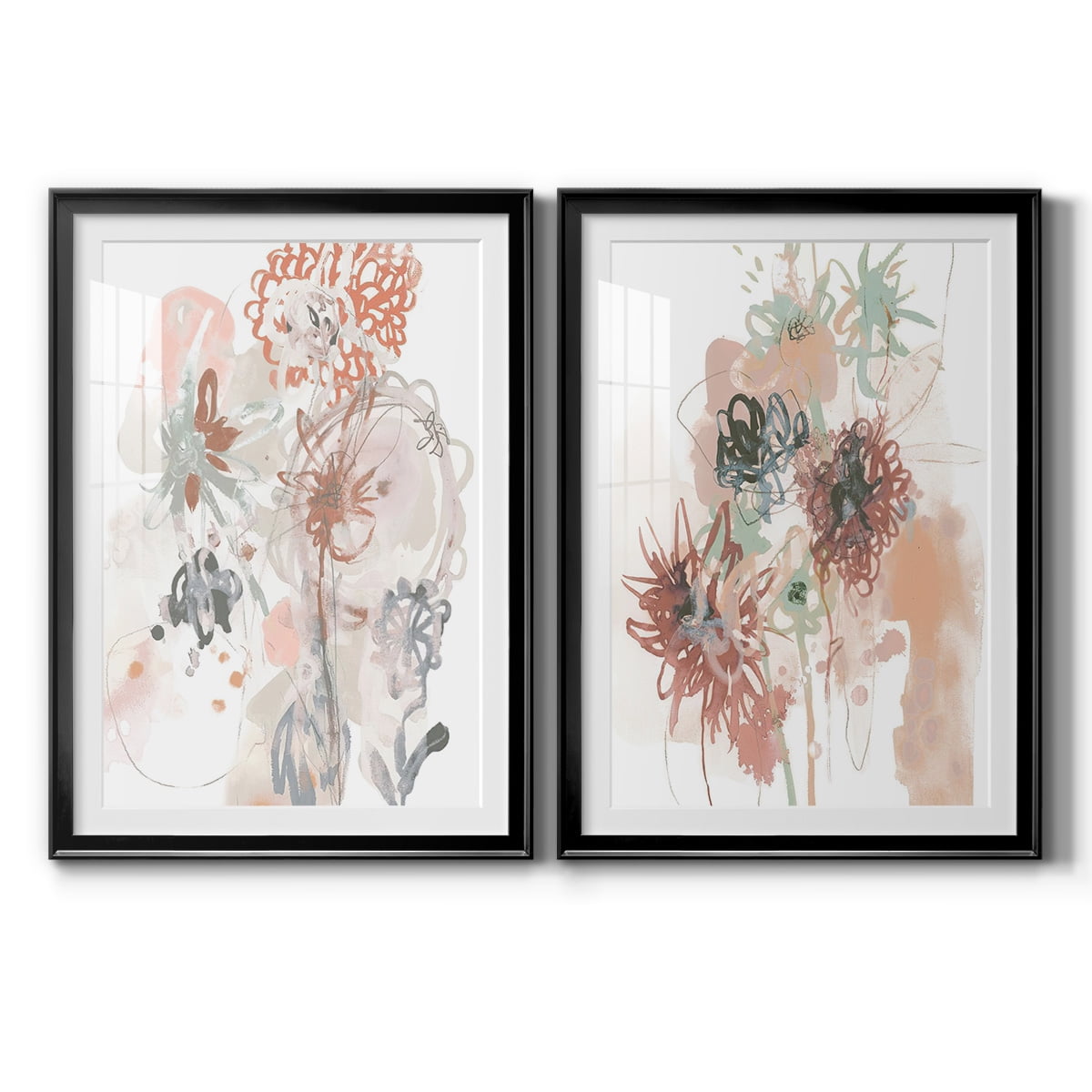 Wexford Home Petal Drift III Premium Framed Print, 22.5" x 30.5" - Ready to Hang, Black (Set of 2)