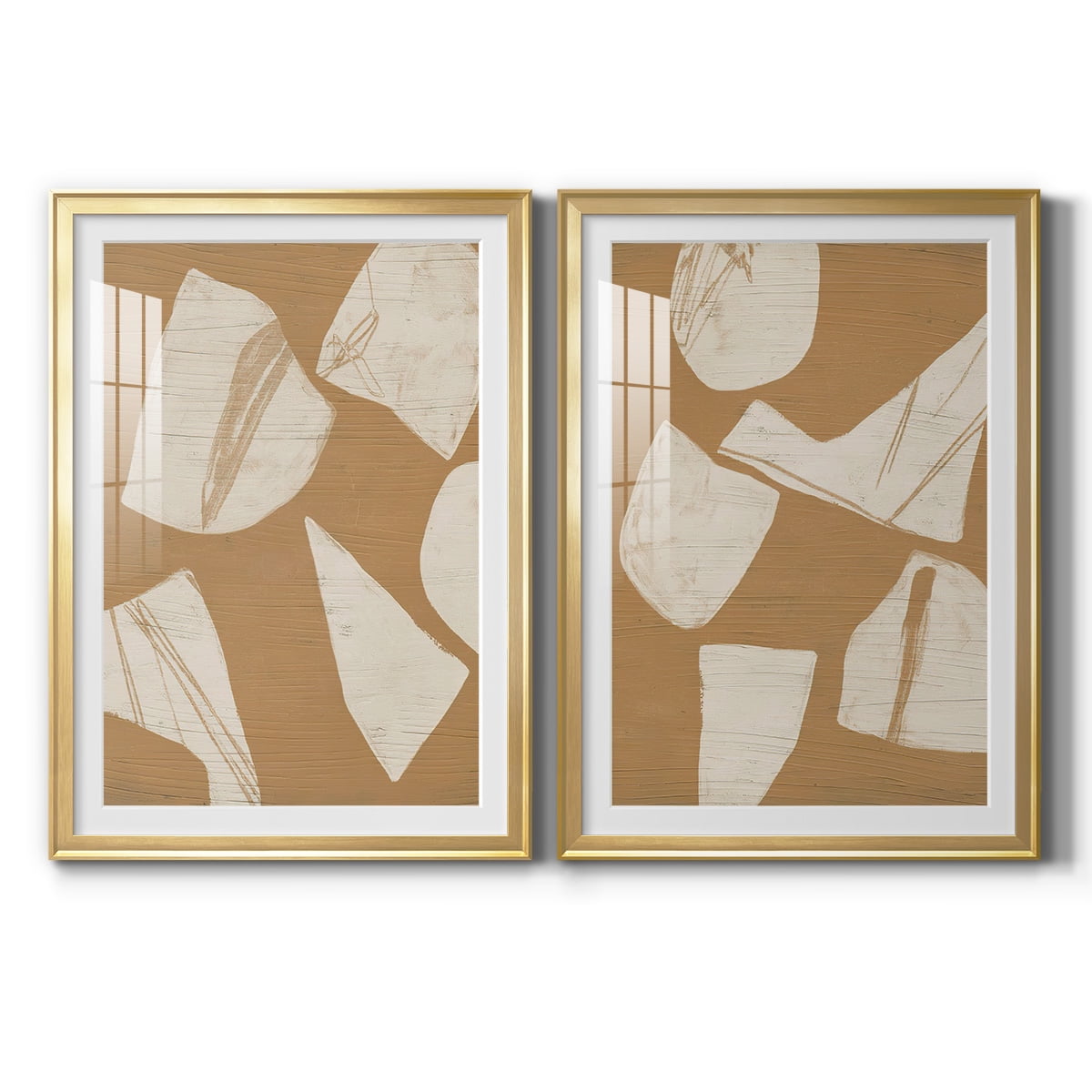 Wexford Home Piecemeal I Premium Framed Print, 26.5" x 36.5" - Ready to Hang, Gold (Set of 2)