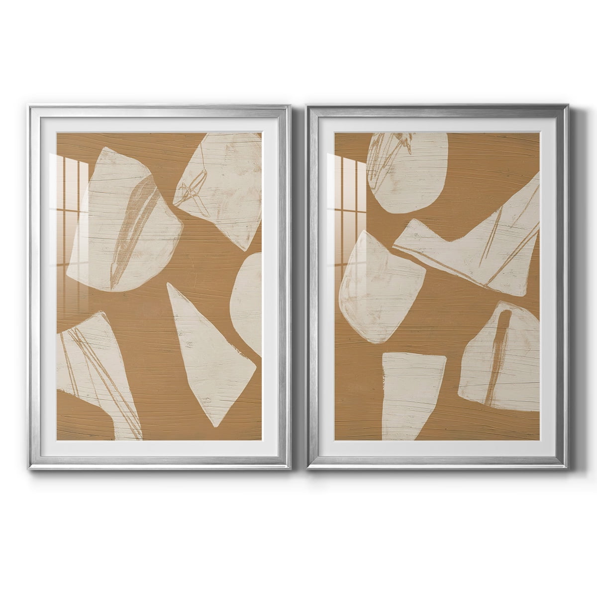Wexford Home Piecemeal I Premium Framed Print, 26.5" x 36.5" - Ready to Hang, Silver (Set of 2)