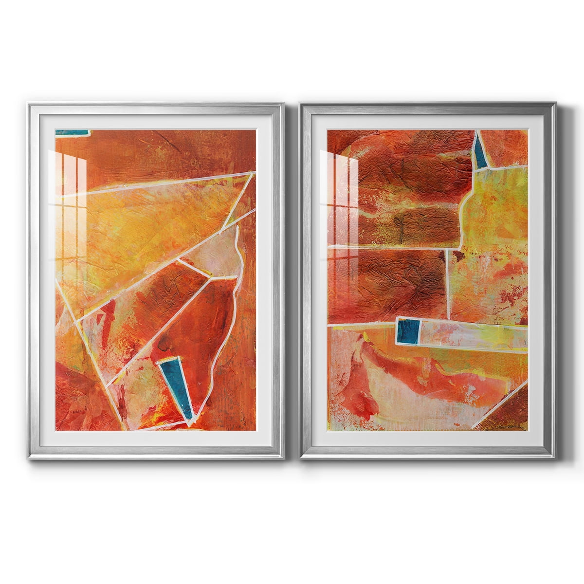 Wexford Home Primary Connection III Premium Framed Print, 22.5" x 30.5" - Ready to Hang, Silver (Set of 2)