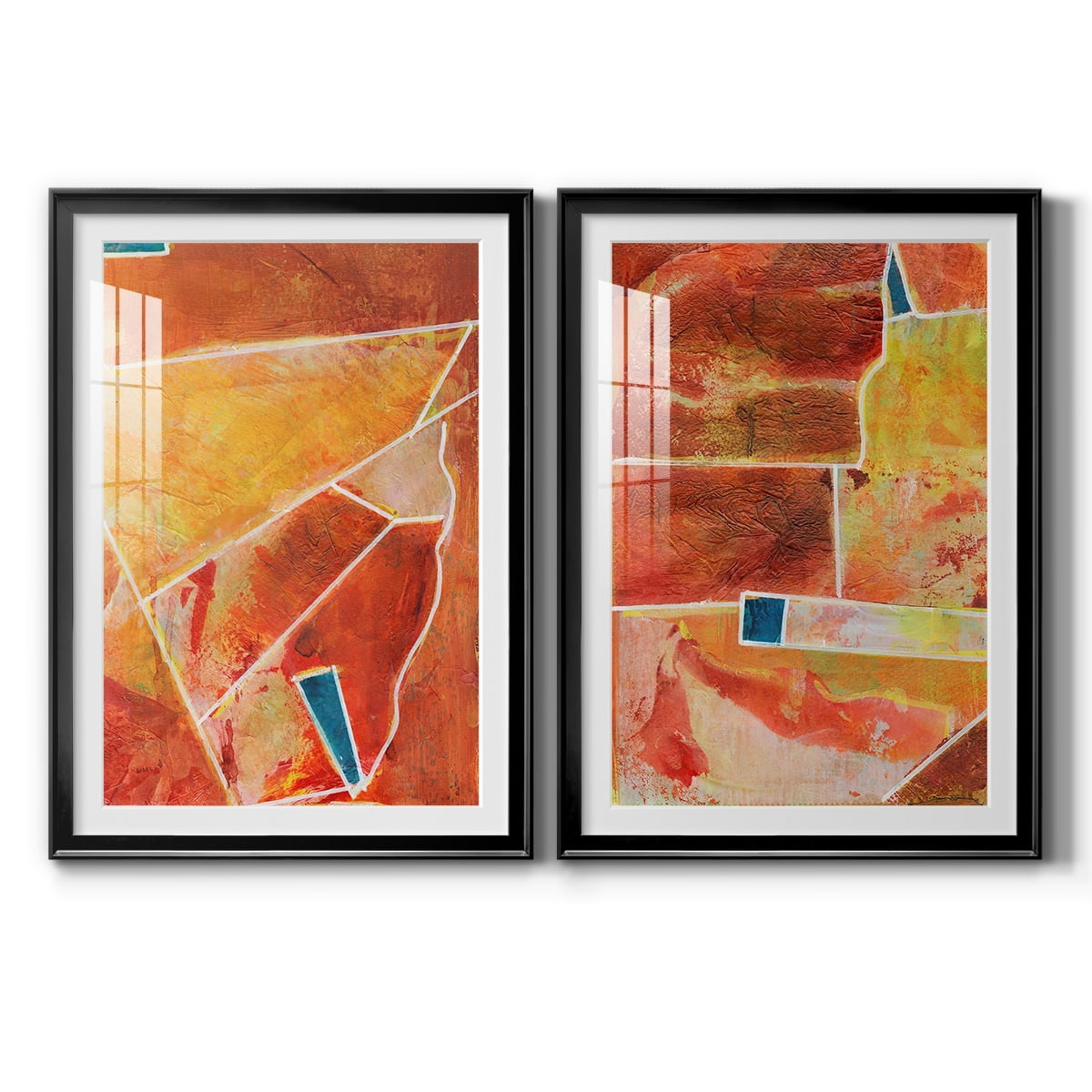 Wexford Home Primary Connection III Premium Framed Print, 26.5" x 36.5" - Ready to Hang, Black (Set of 2)