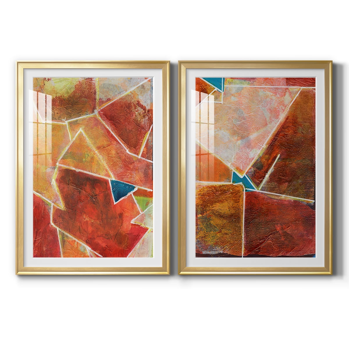 Wexford Home Primary Connection VII Premium Framed Print, 18.5" x 24.5" - Ready to Hang, Gold (Set of 2)