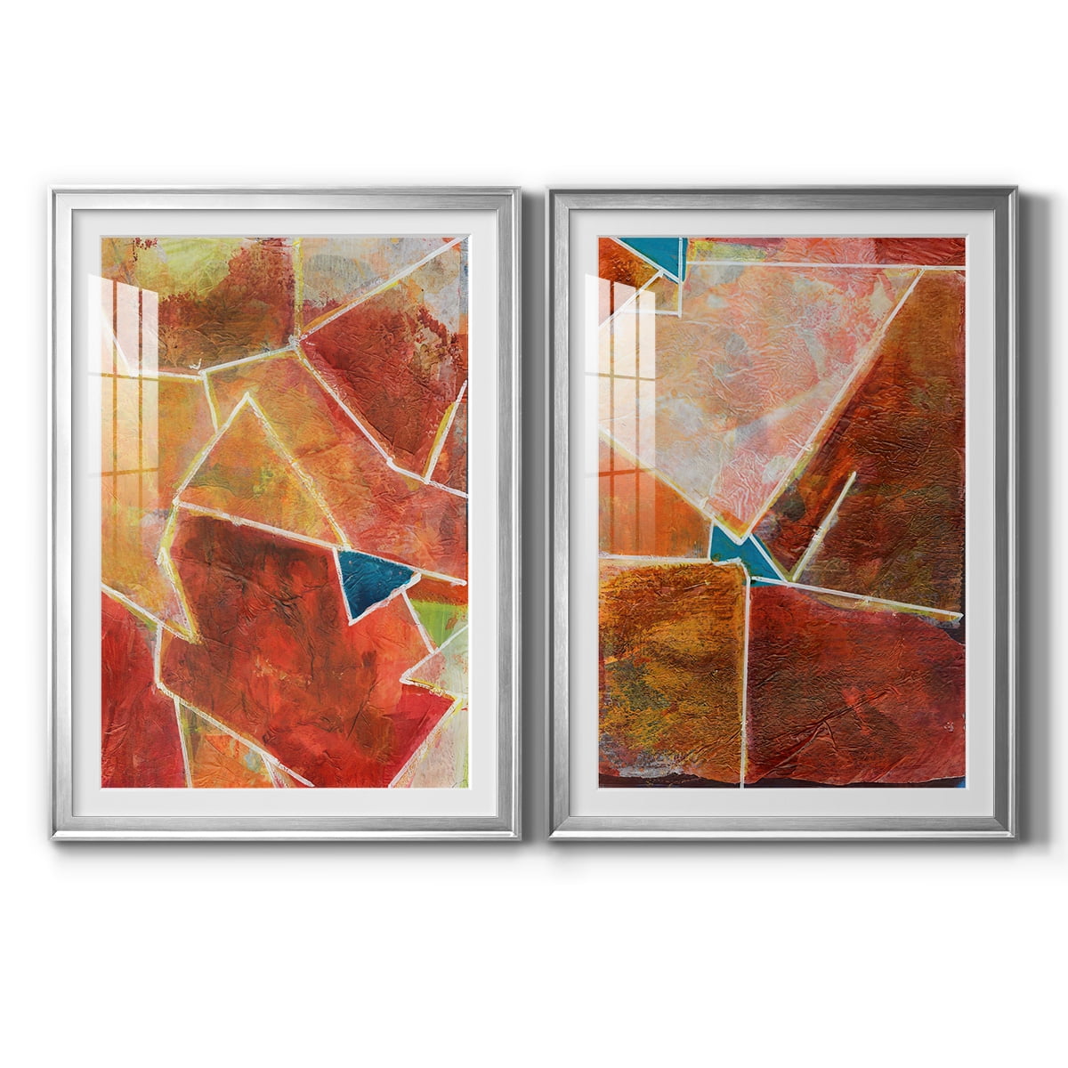 Wexford Home Primary Connection VII Premium Framed Print, 30.5" x 42.5" - Ready to Hang, Silver (Set of 2)