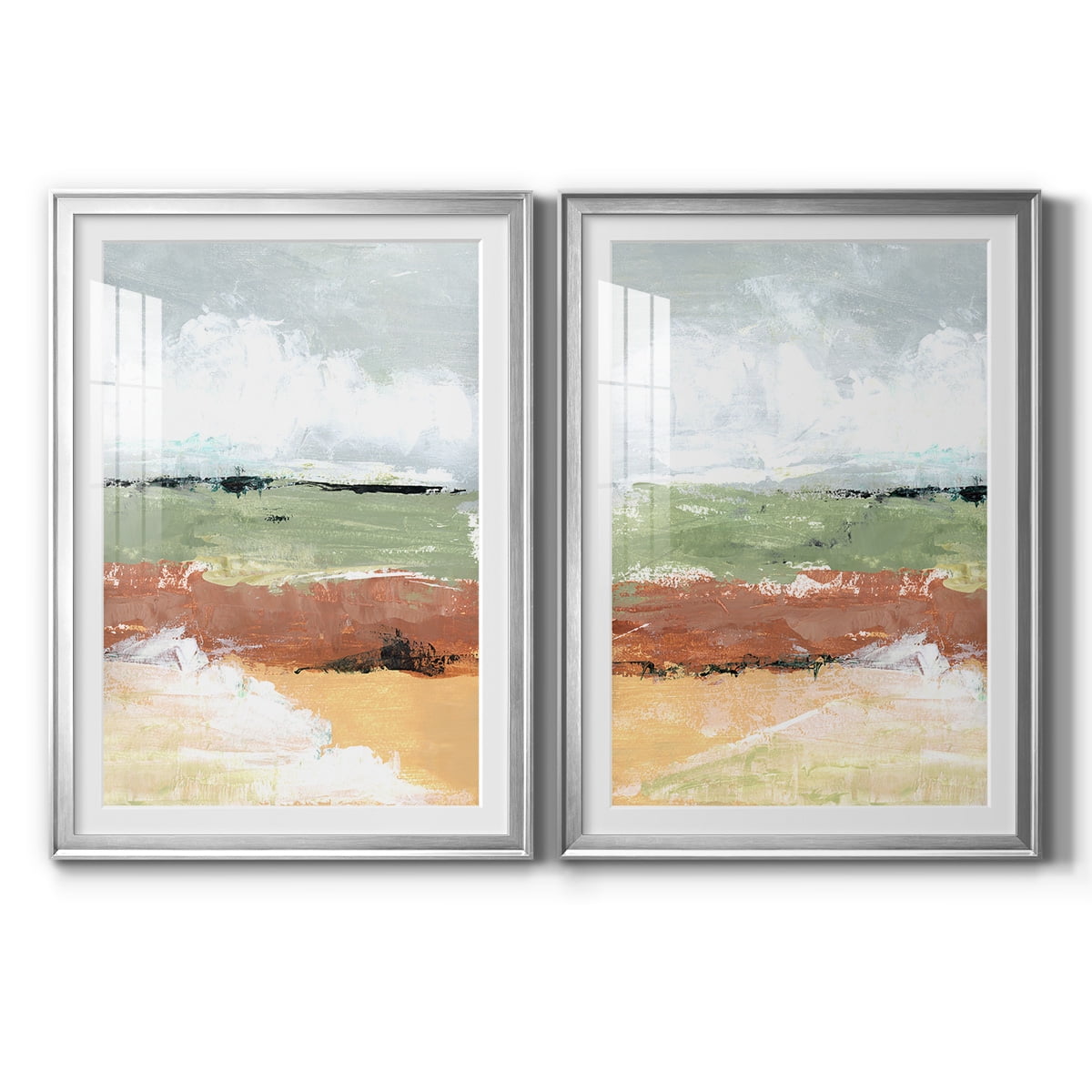 Wexford Home Quiet Prarie Grove I Premium Framed Print, 18.5" x 24.5" - Ready to Hang, Silver (Set of 2)