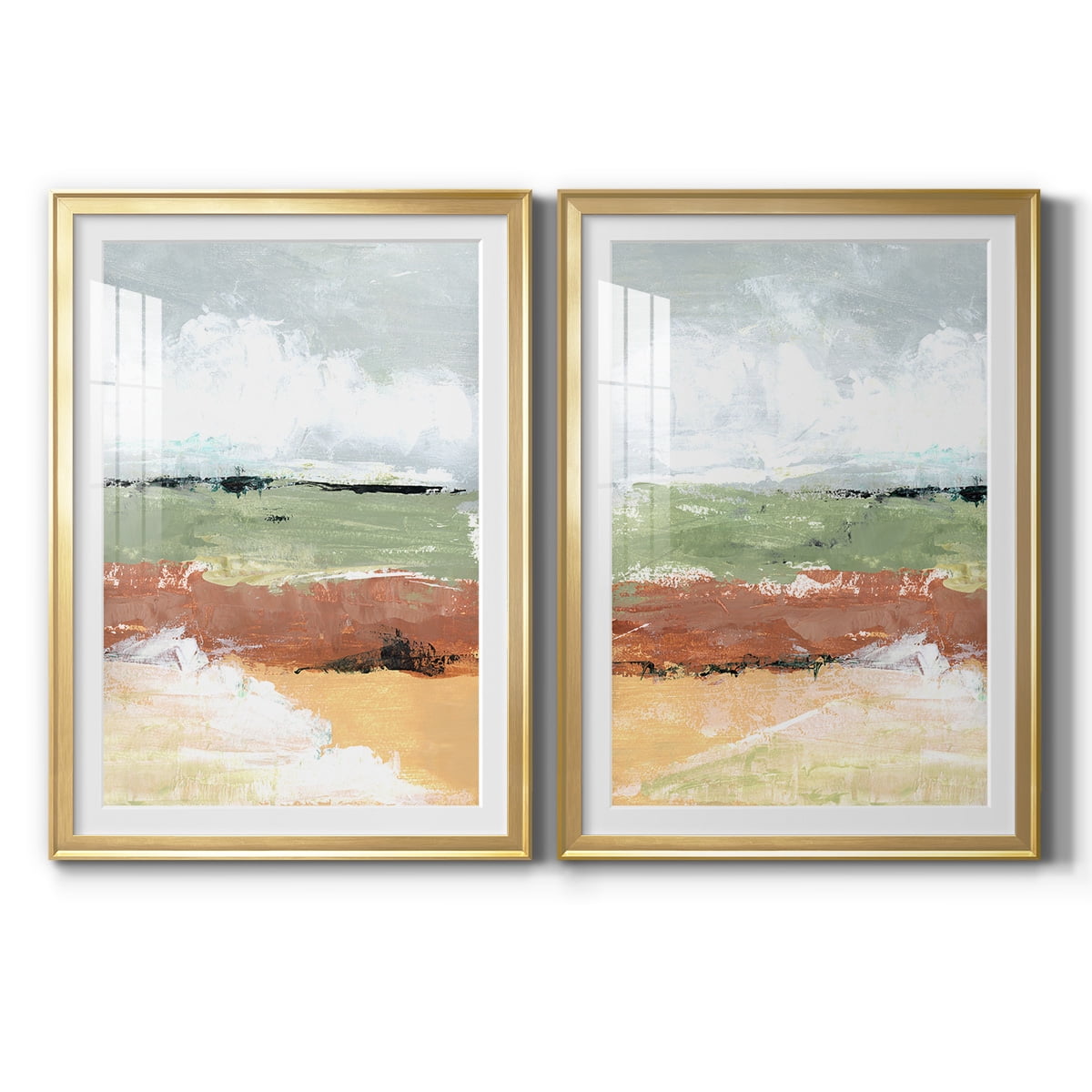 Wexford Home Quiet Prarie Grove I Premium Framed Print, 26.5" x 36.5" - Ready to Hang, Gold (Set of 2)
