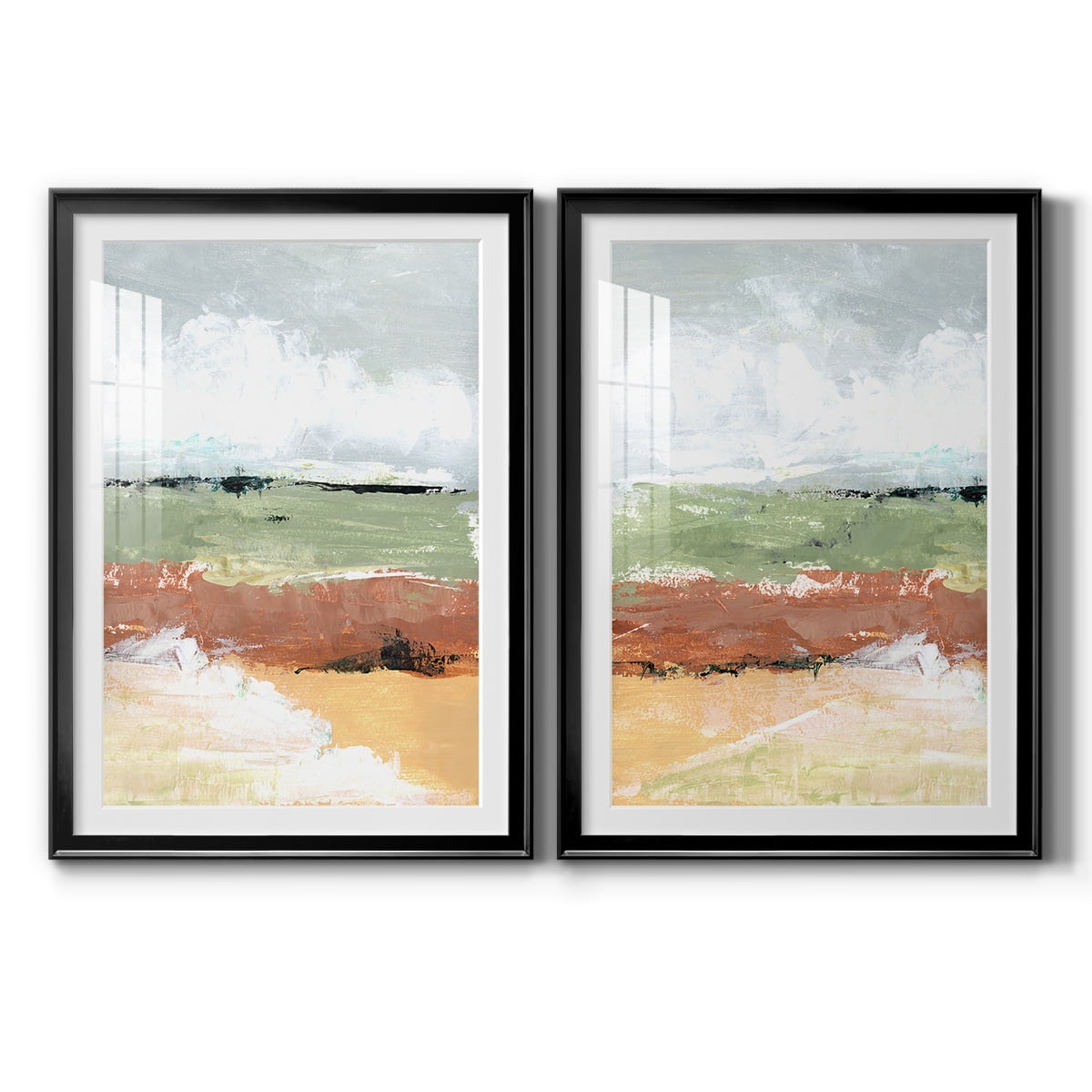 Wexford Home Quiet Prarie Grove I Premium Framed Print, 30.5" x 42.5" - Ready to Hang, Black (Set of 2)