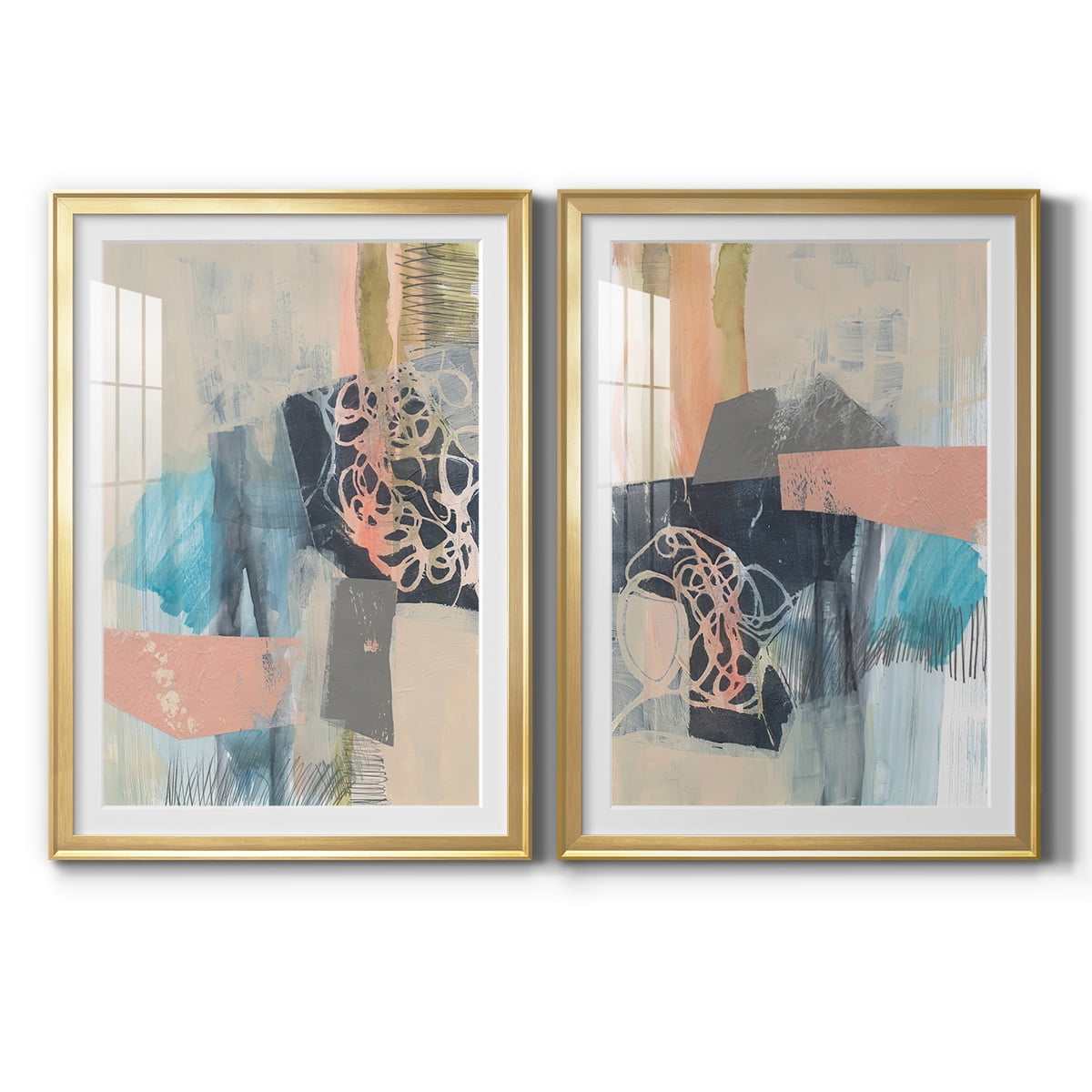 Wexford Home Reductive I Premium Framed Print, 30.5" x 42.5" - Ready to Hang, Gold (Set of 2)