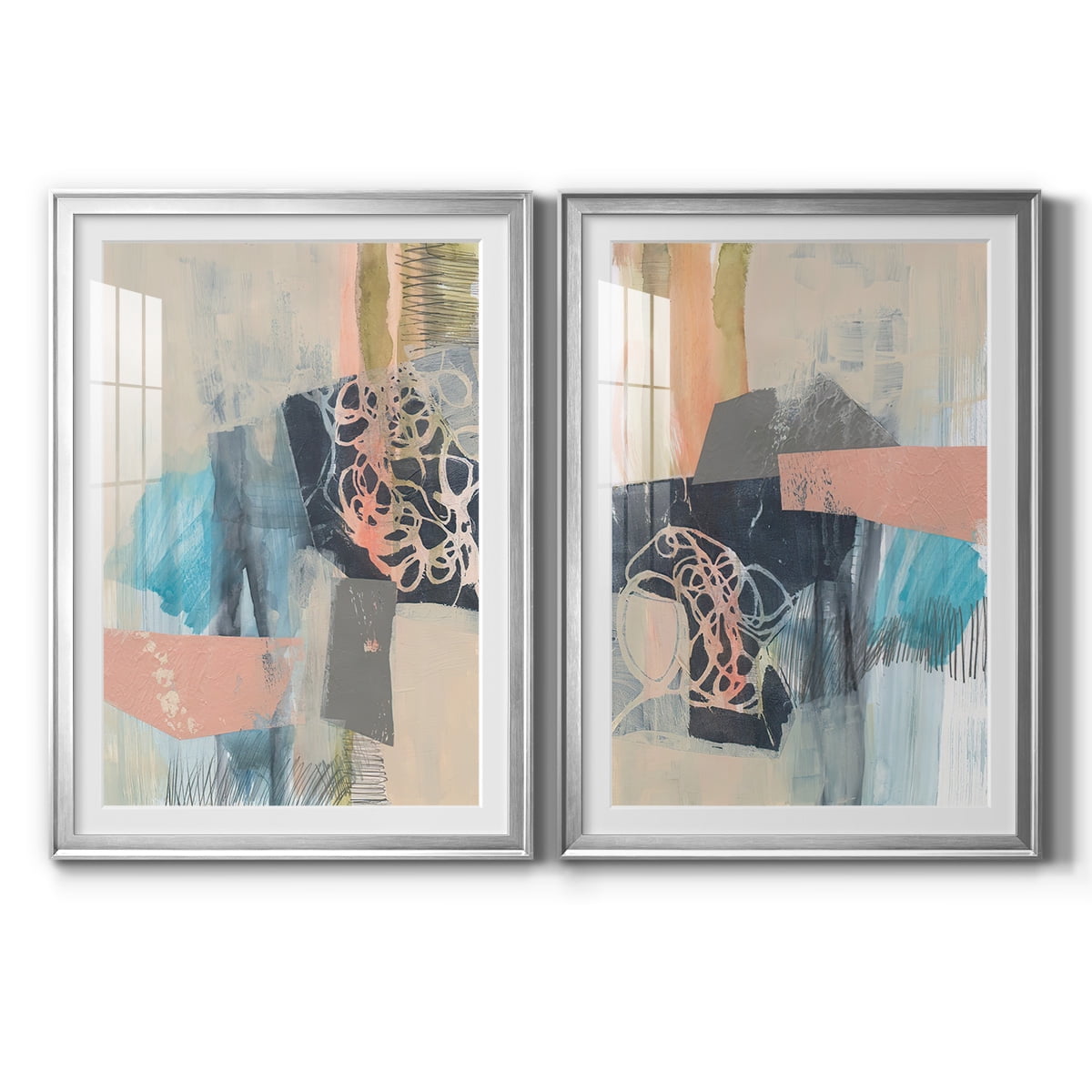 Wexford Home Reductive I Premium Framed Print, 30.5" x 42.5" - Ready to Hang, Silver (Set of 2)