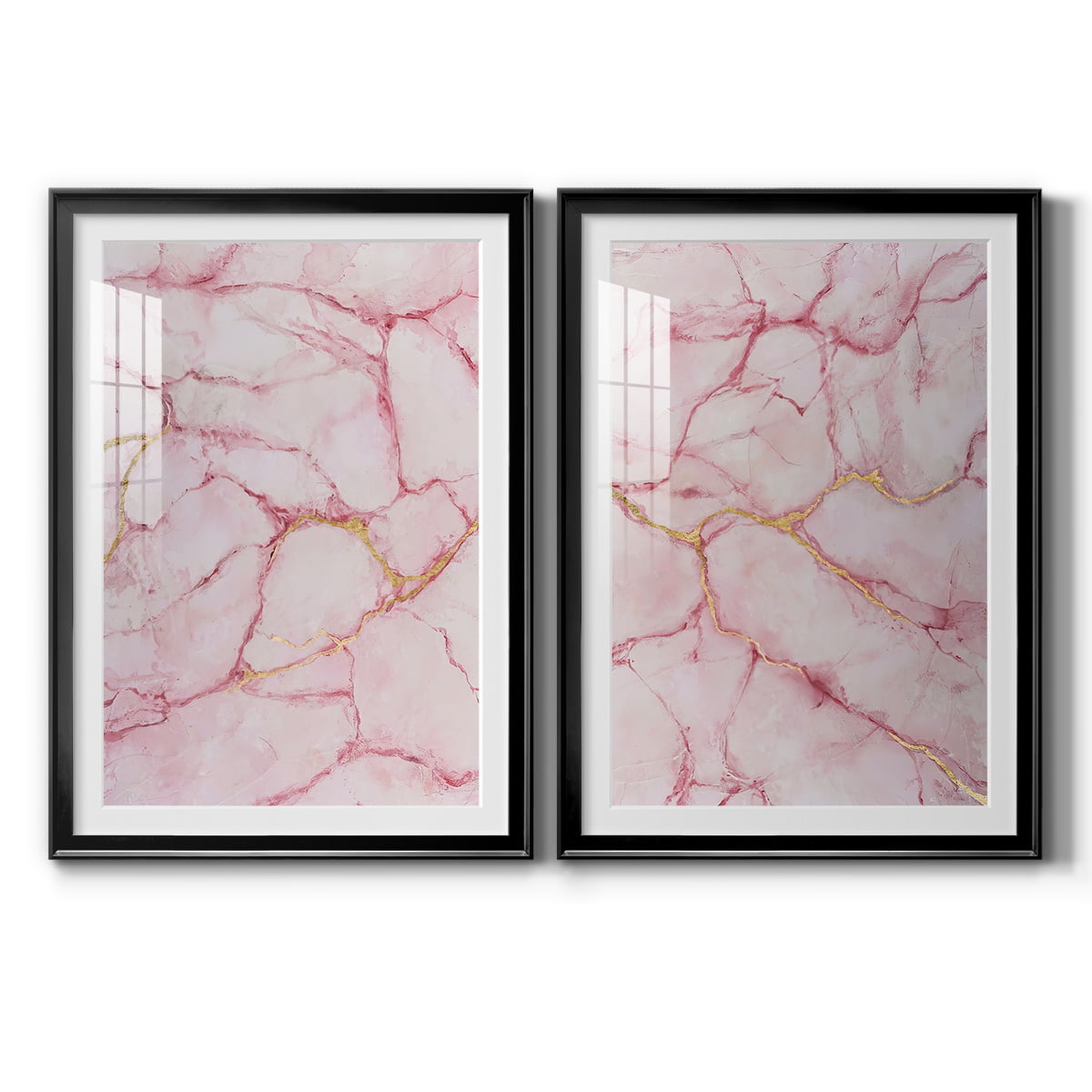 Wexford Home Rose Marble I Premium Framed Print, 18.5" x 24.5" - Ready to Hang, Black (Set of 2)