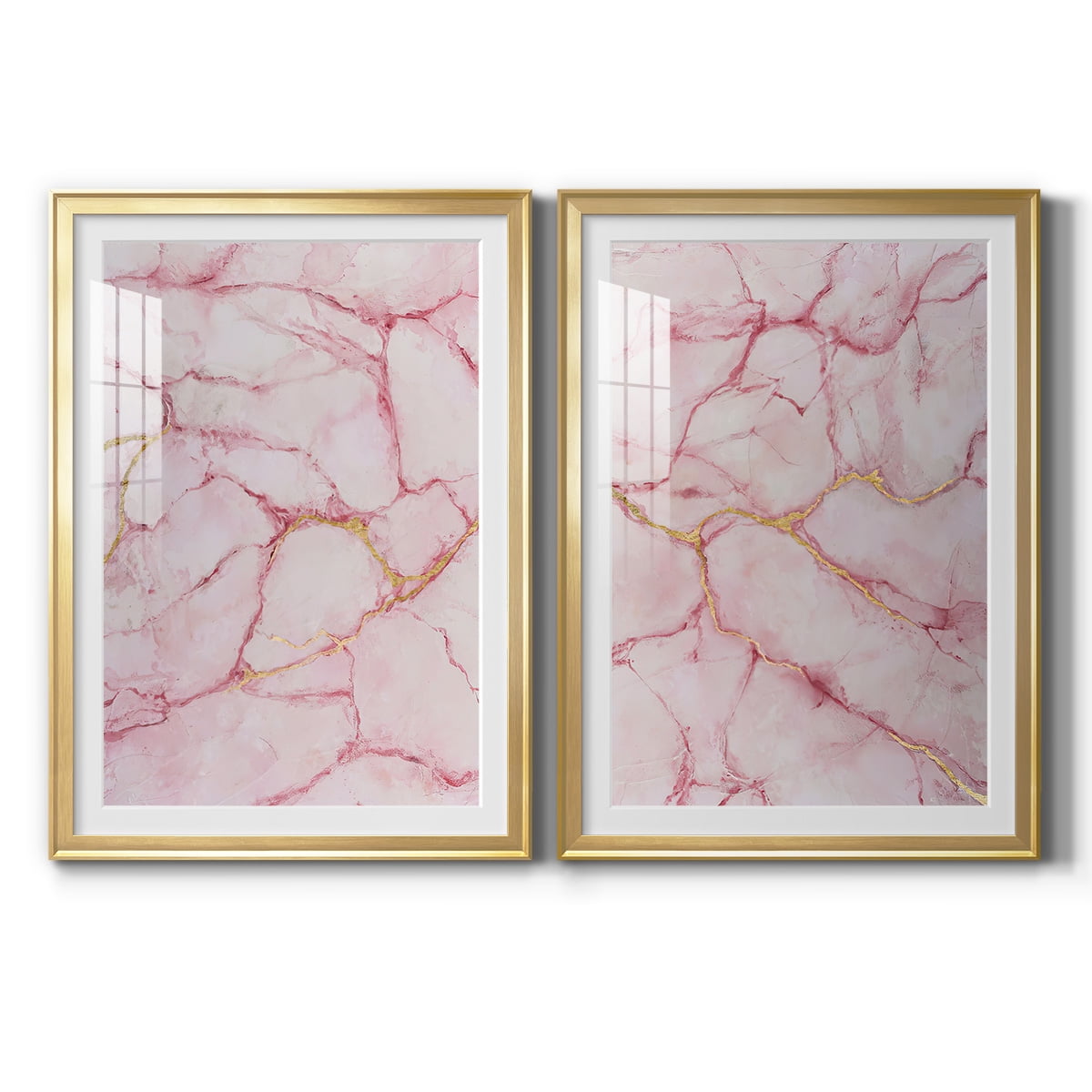 Wexford Home Rose Marble I Premium Framed Print, 18.5" x 24.5" - Ready to Hang, Gold (Set of 2)